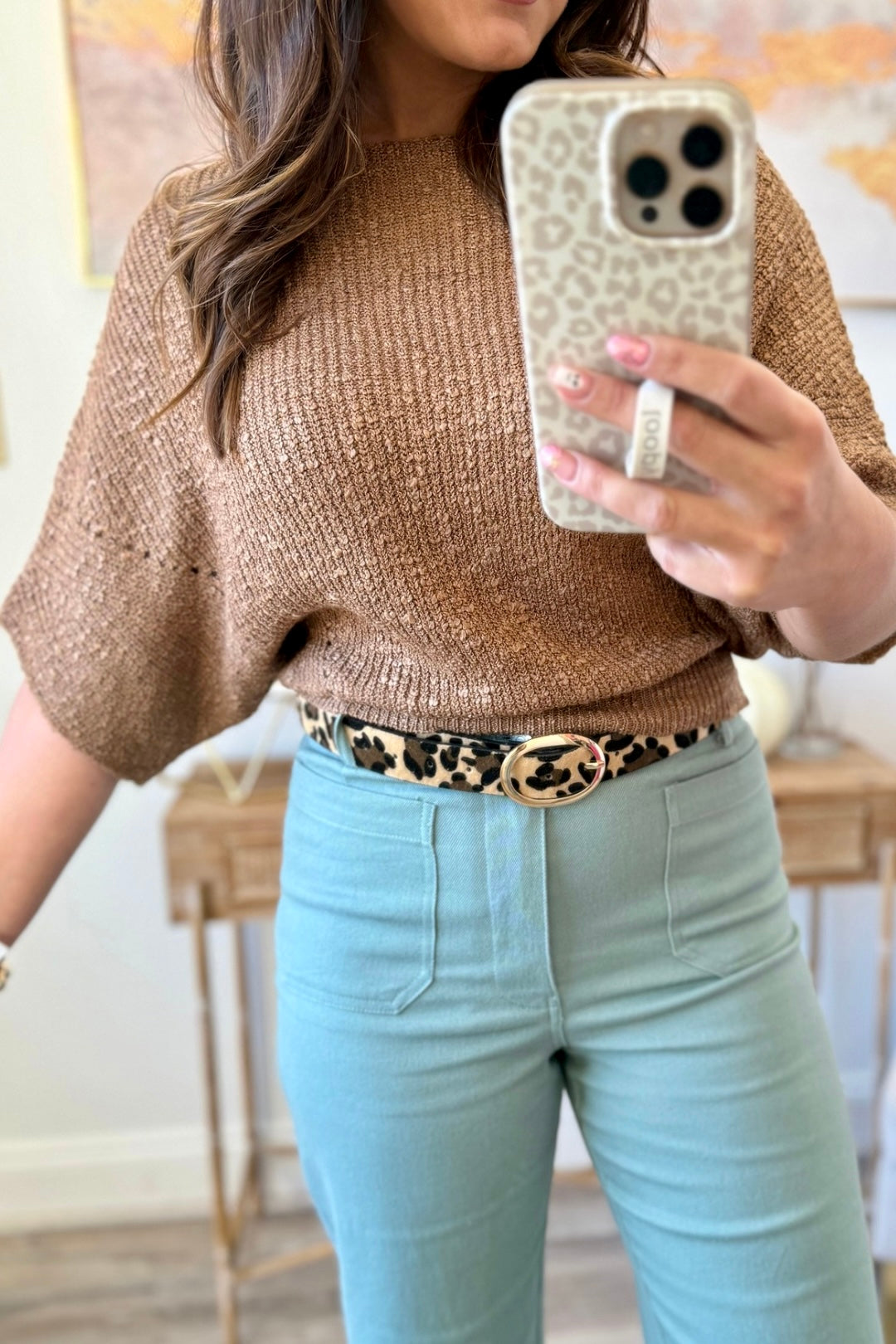 Classic Oval Buckle Leather Belt