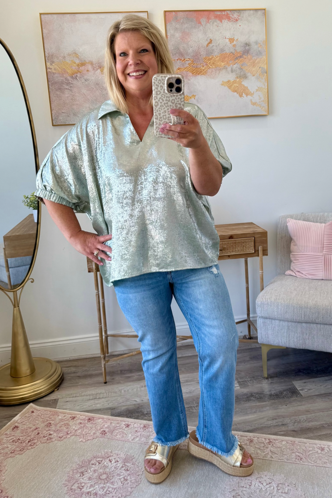 Metallic Mist Top