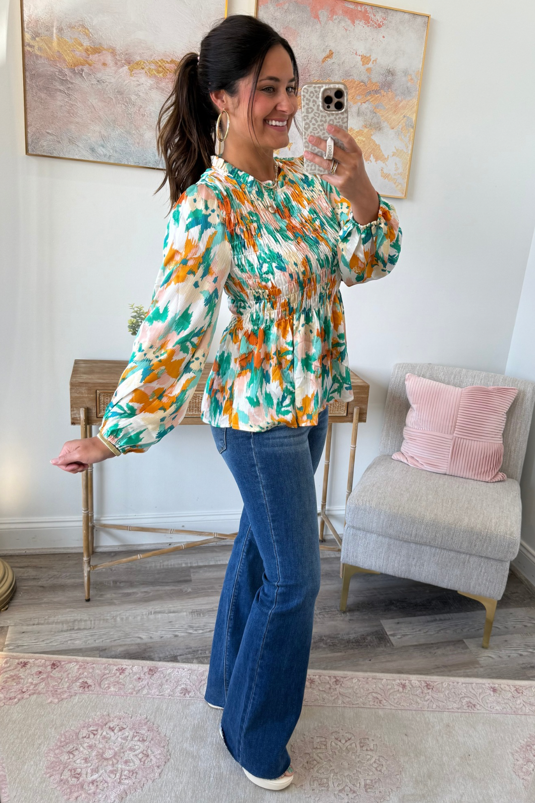 Pattern Play Smocked Top