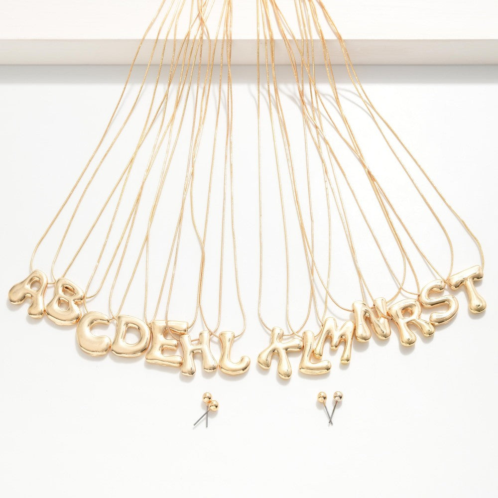 Retro Bubble Initial Necklace  **Final Sale**