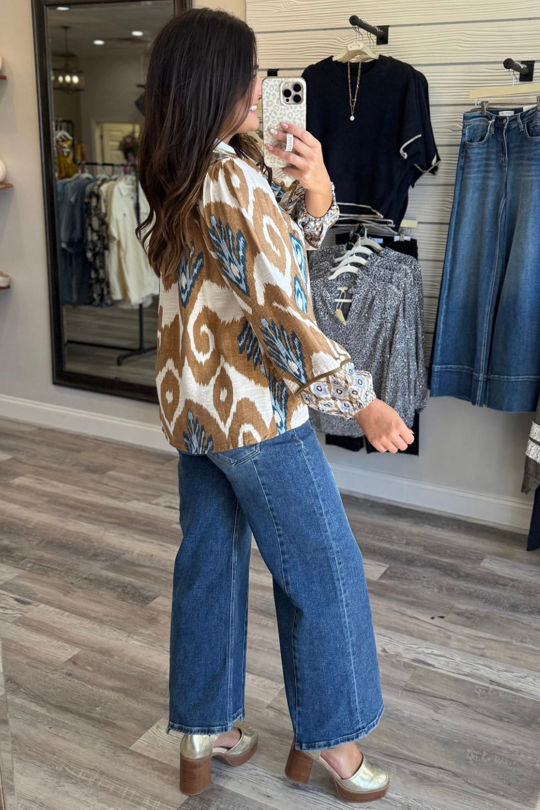 Golden Sky Abstract Top