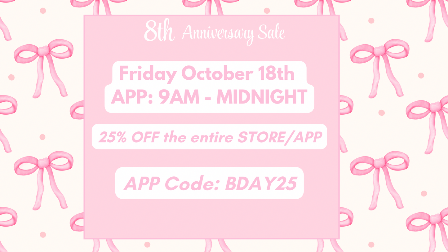 8th Anniversary APP SALE CODE: