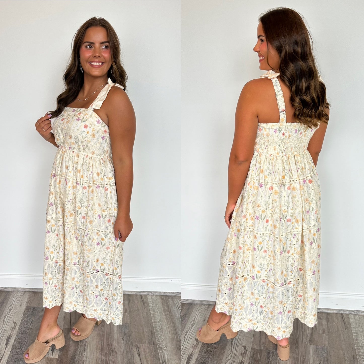 Sweet Floral Embroidered Dress** FINAL SALE**