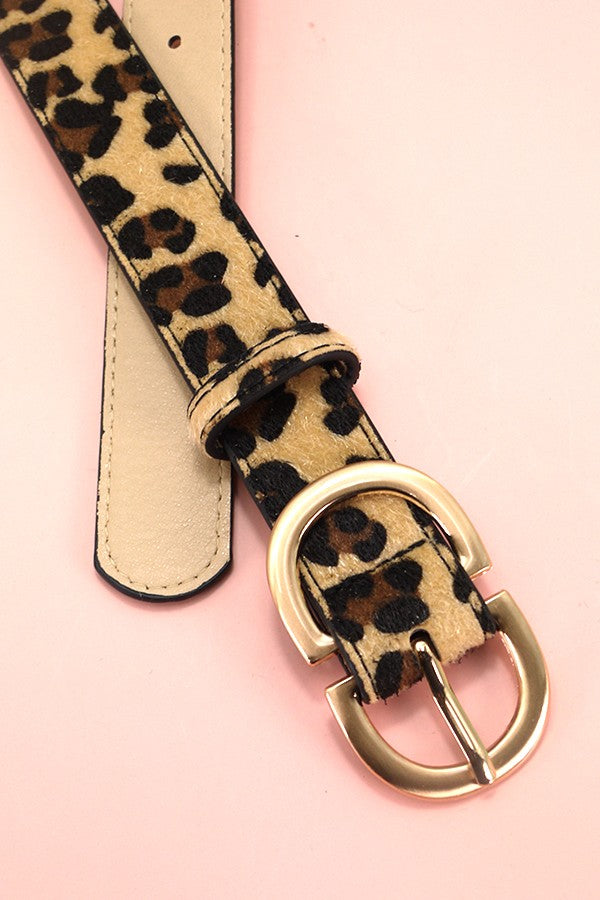 Leopard Double D Buckle Belt