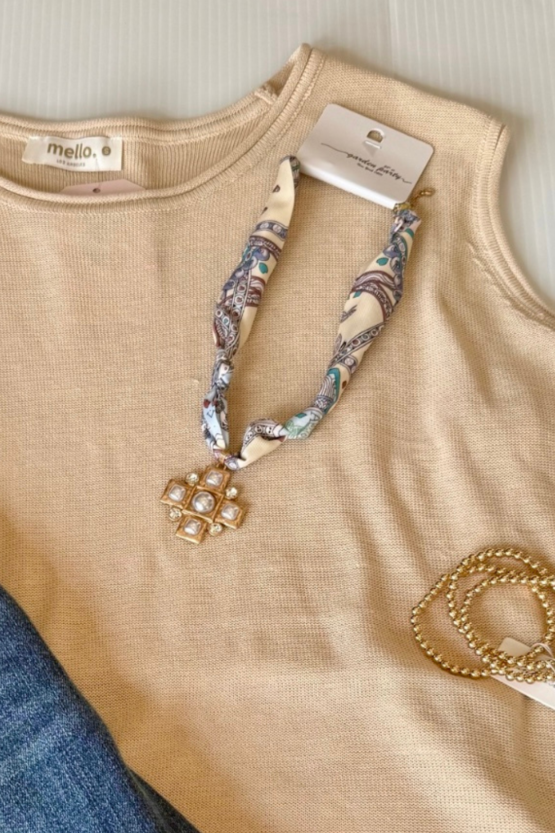 Vintage Embrace Scarf Necklace