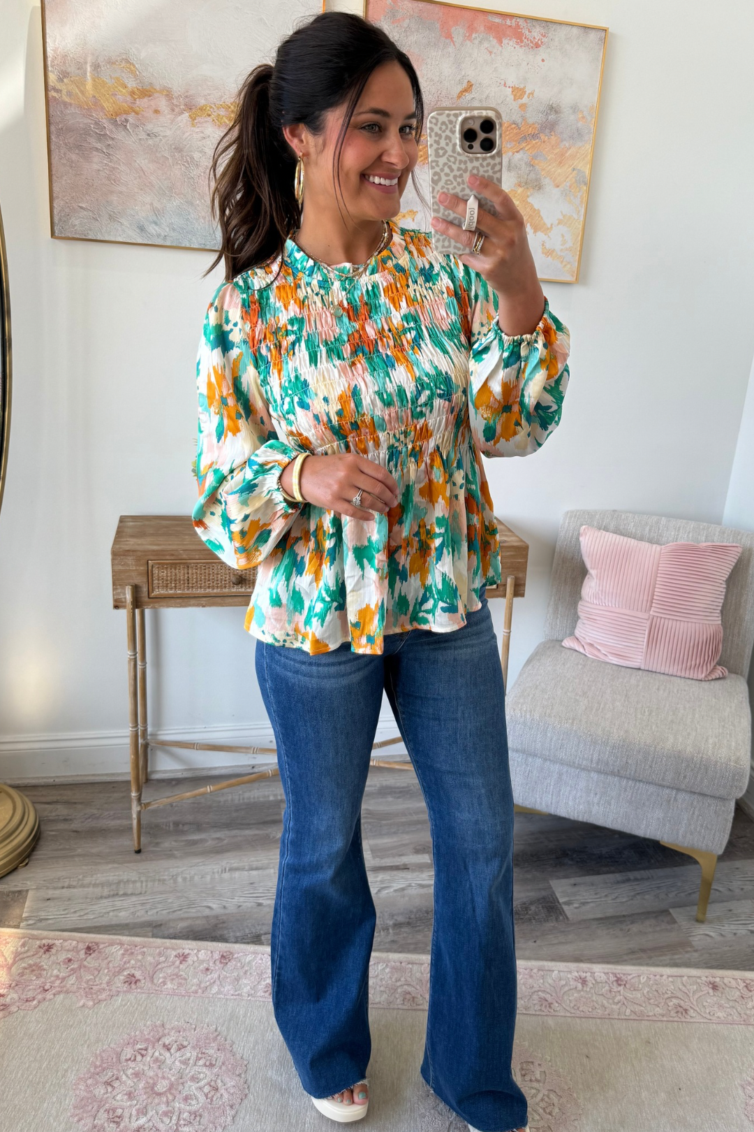 Pattern Play Smocked Top