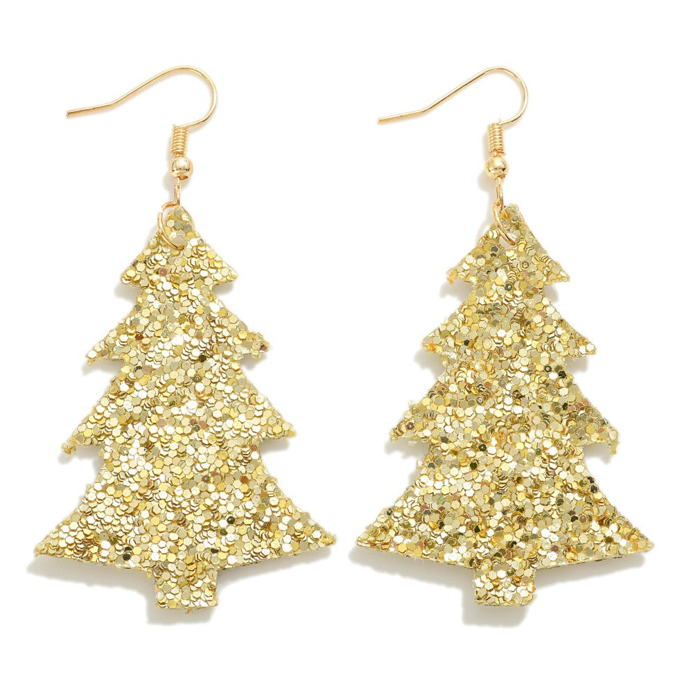 Glitter Christmas Tree Earrings