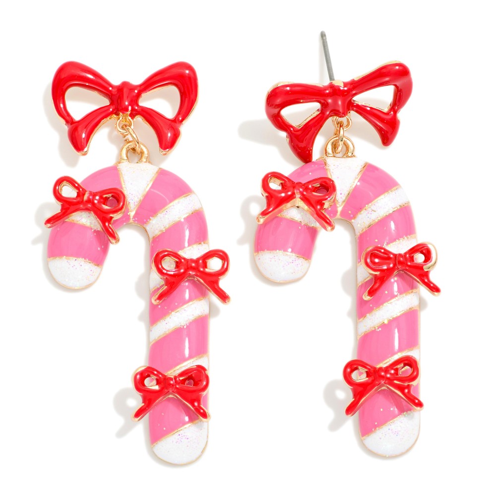 Sweet Candy Cane Kisses Earrings