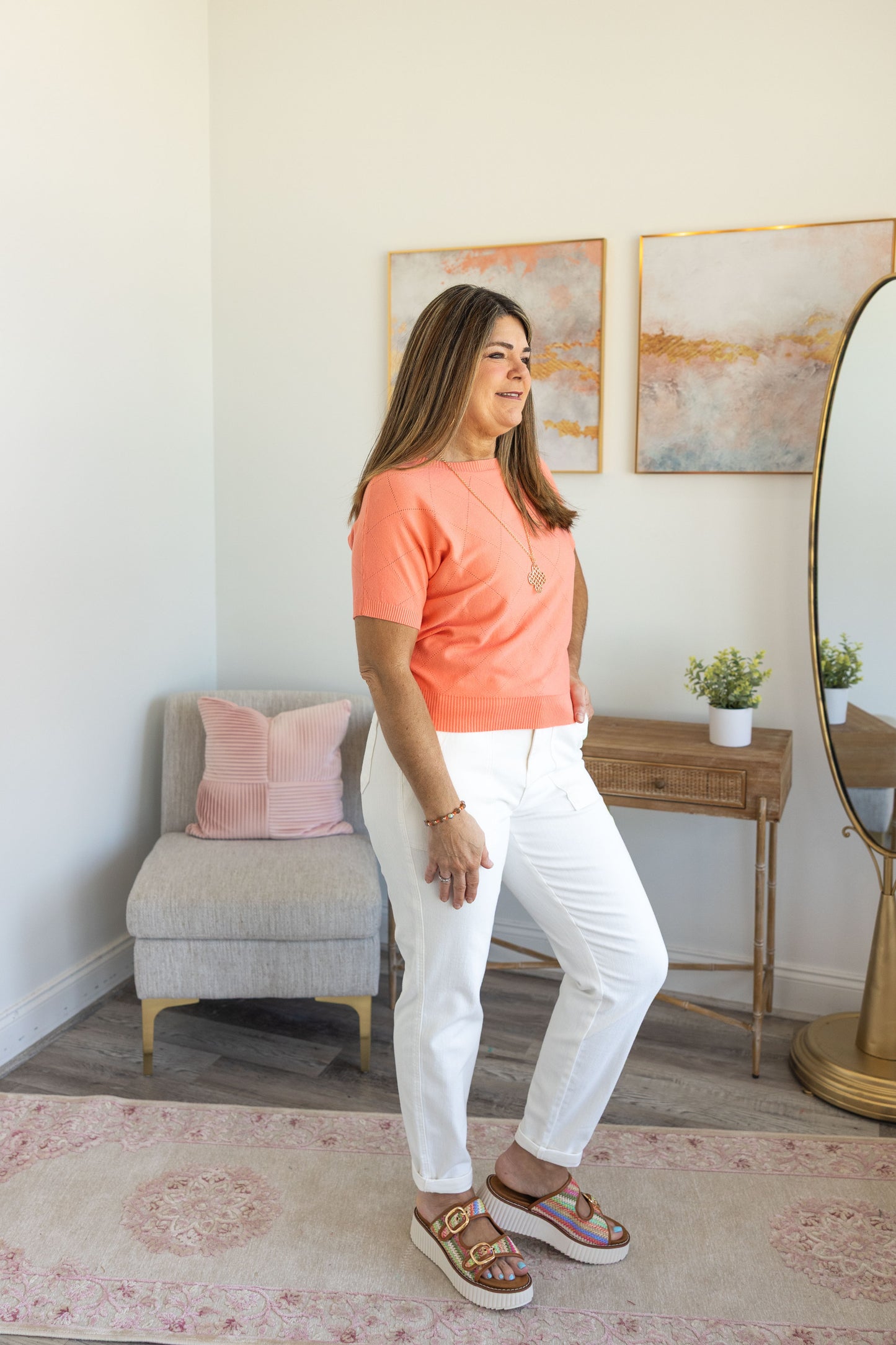 Soft Sunkissed Coral Top