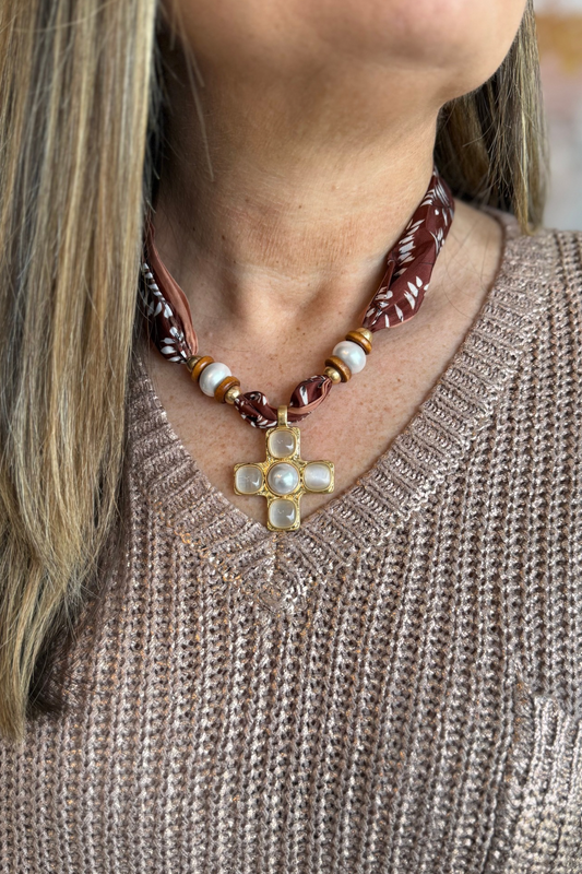 Rust & Radiance Scarf Necklace