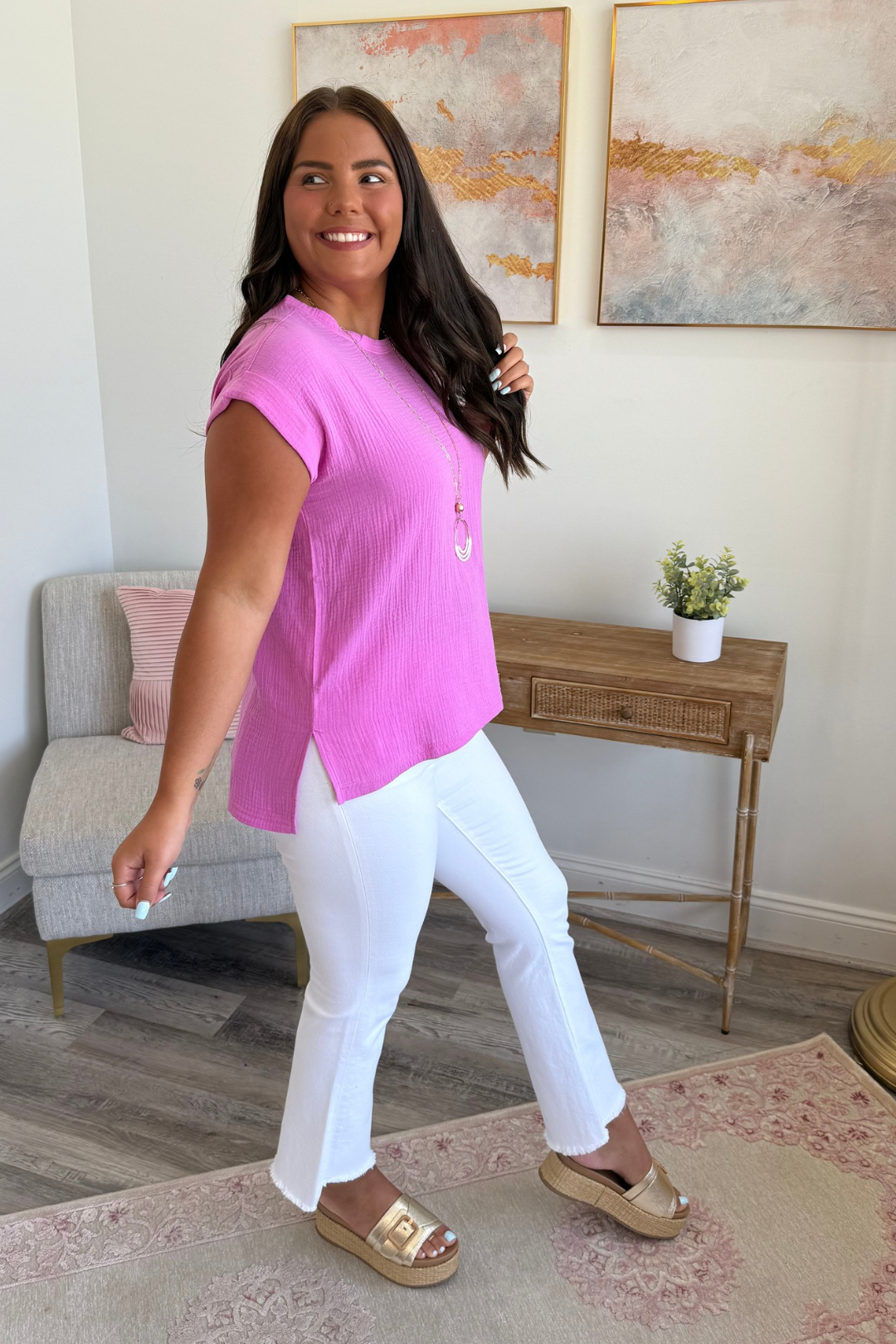 Color Splash Gauze Top