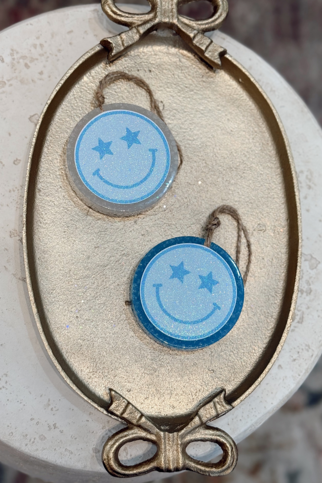 Blue Sparkle Smiley Freshie