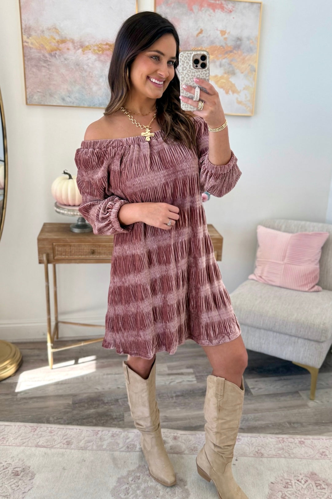 Blushing Belle Velvet Dress **Final Sale**Online Only**