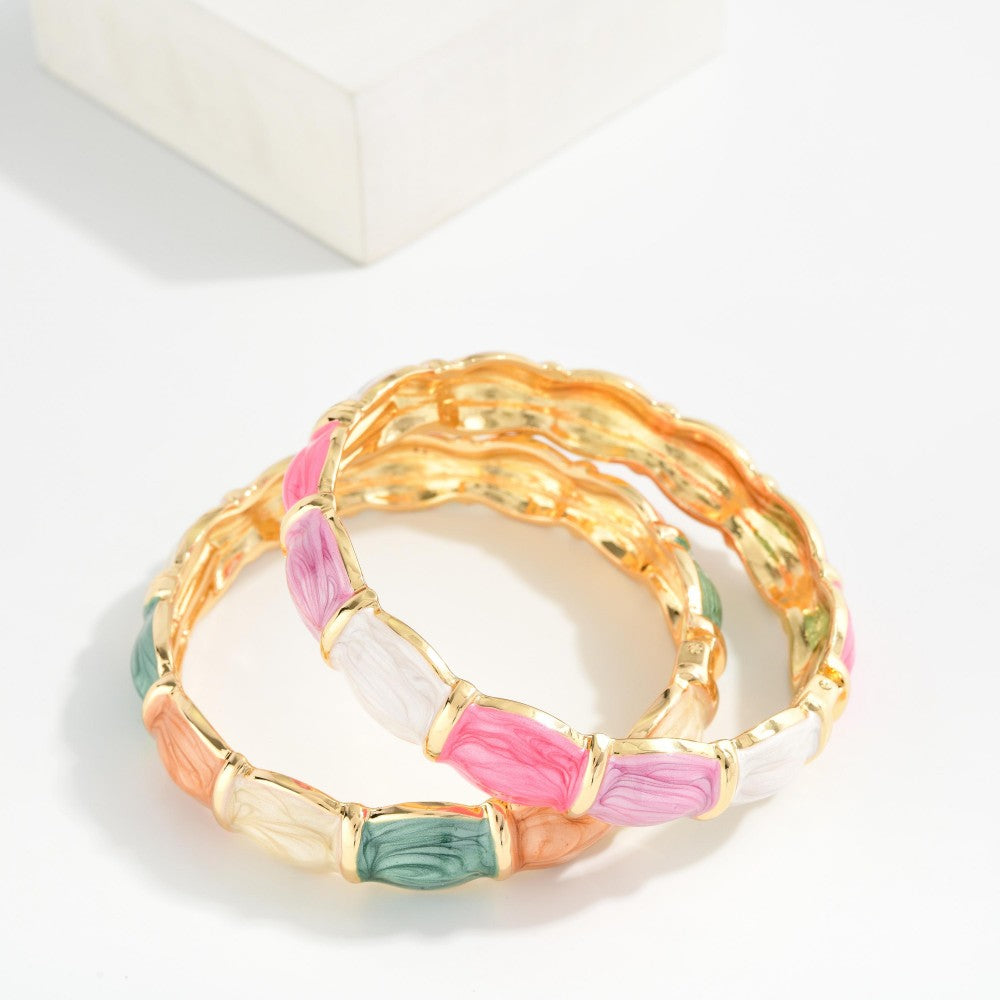 Marbled Glow Bangle Bracelet