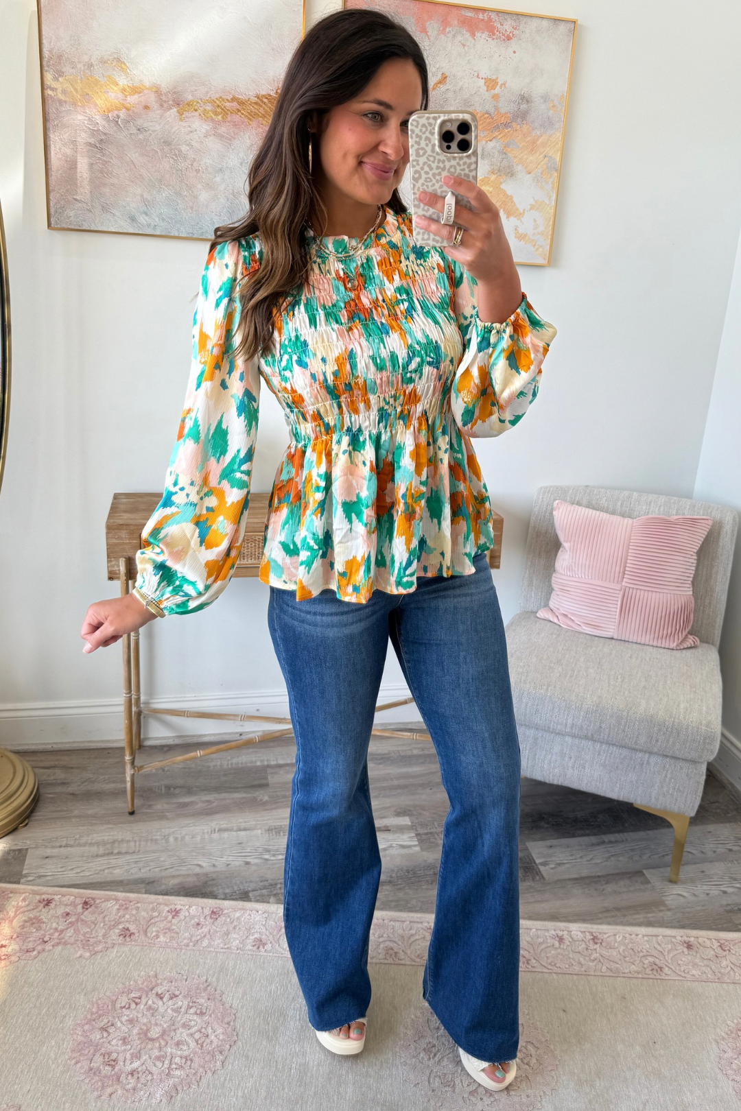 Pattern Play Smocked Top