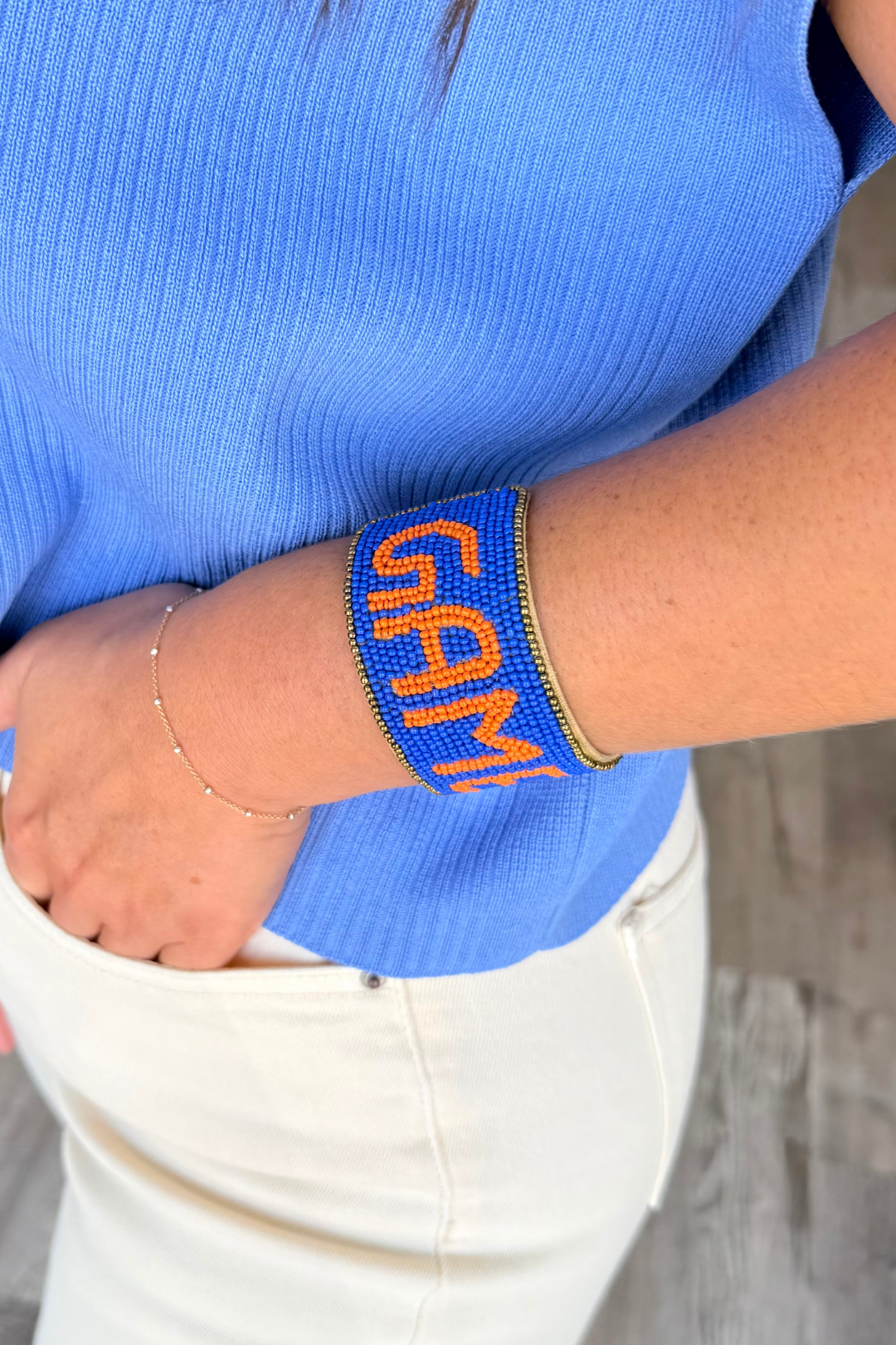 Gameday Seed Beaded Cuff