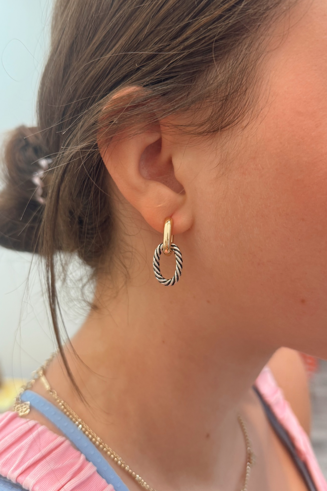 Twisted Metal Drop Earrings