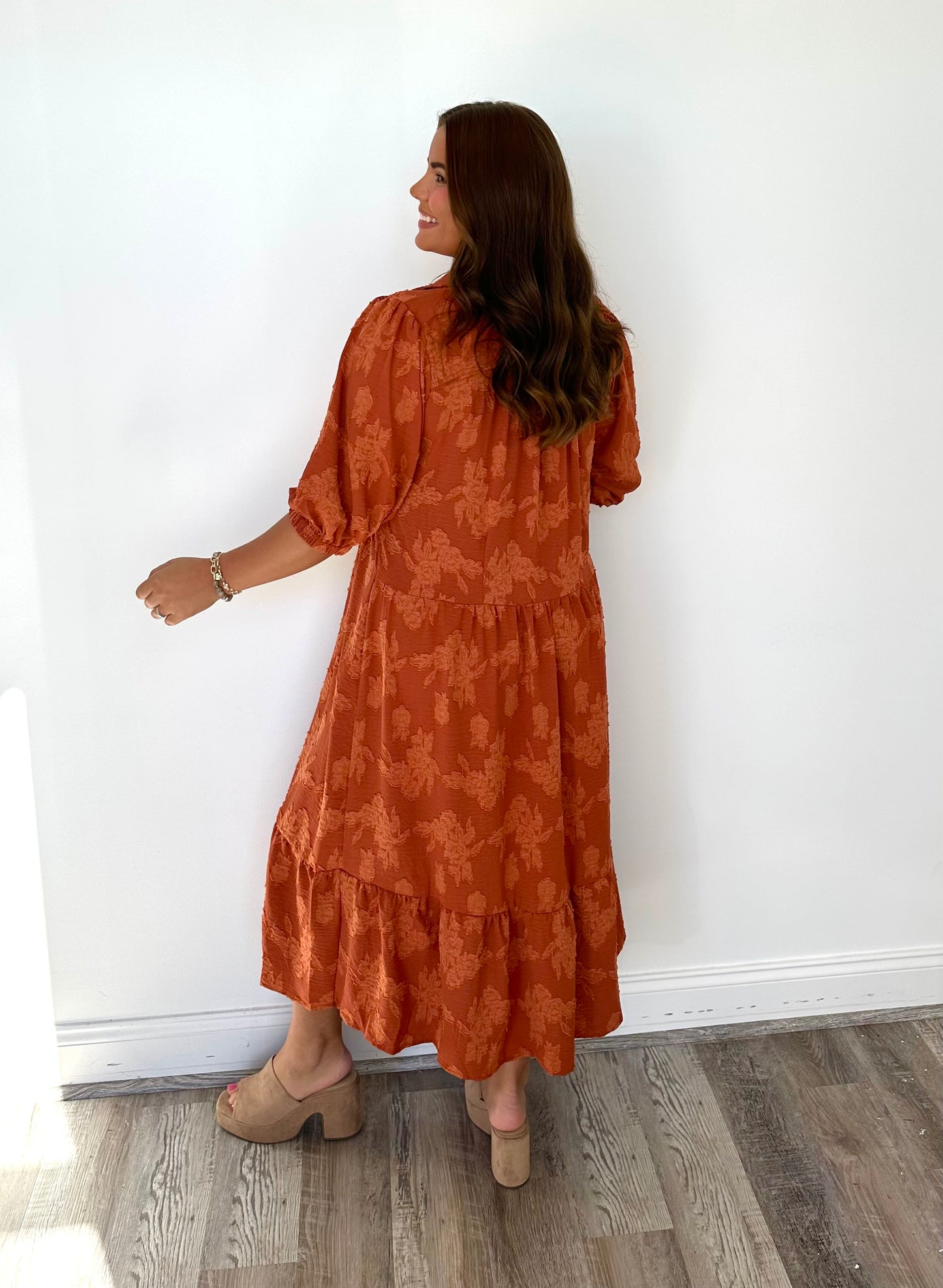 Tuscan Sunsets Midi Dress- FINAL SALE