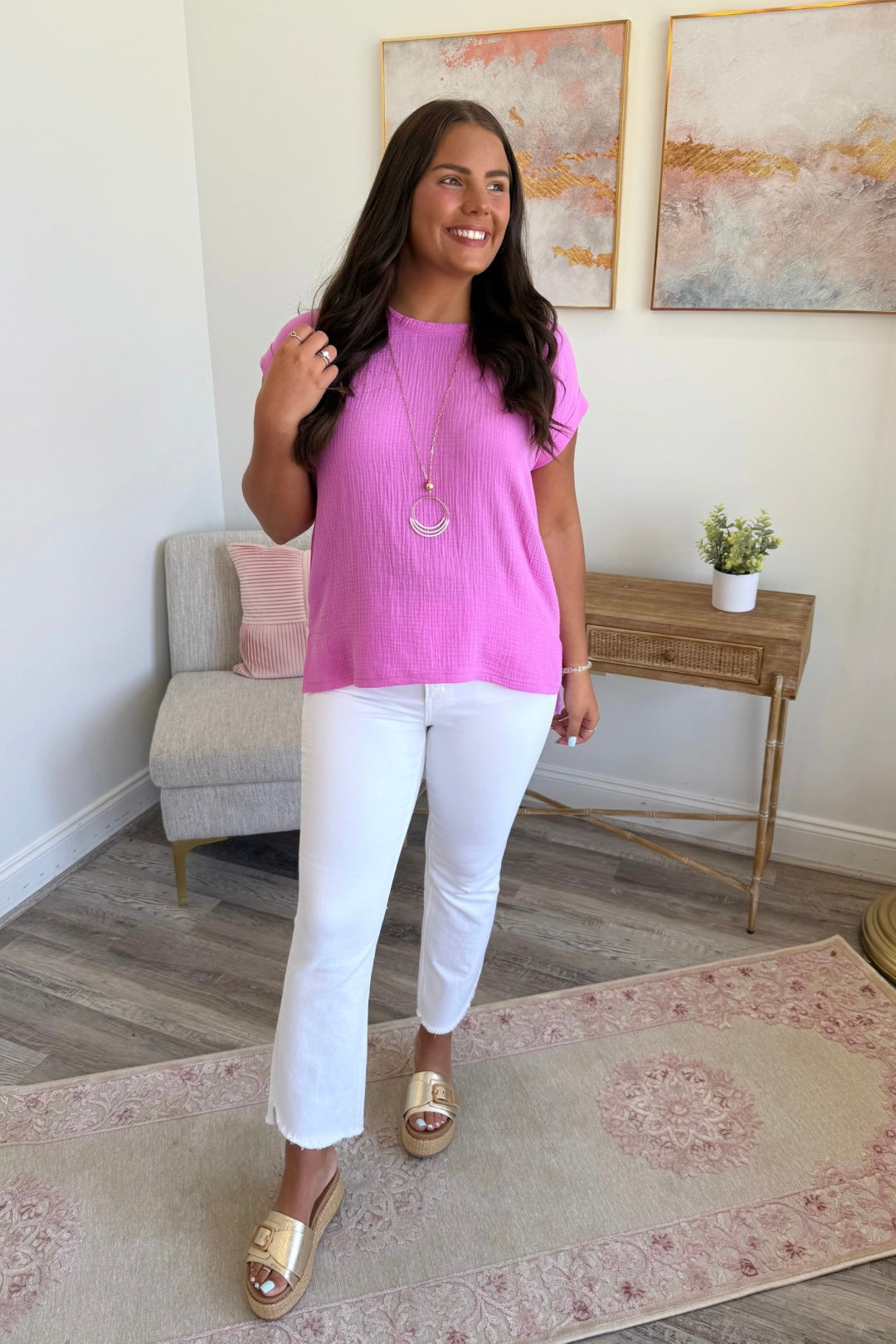 Color Splash Gauze Top