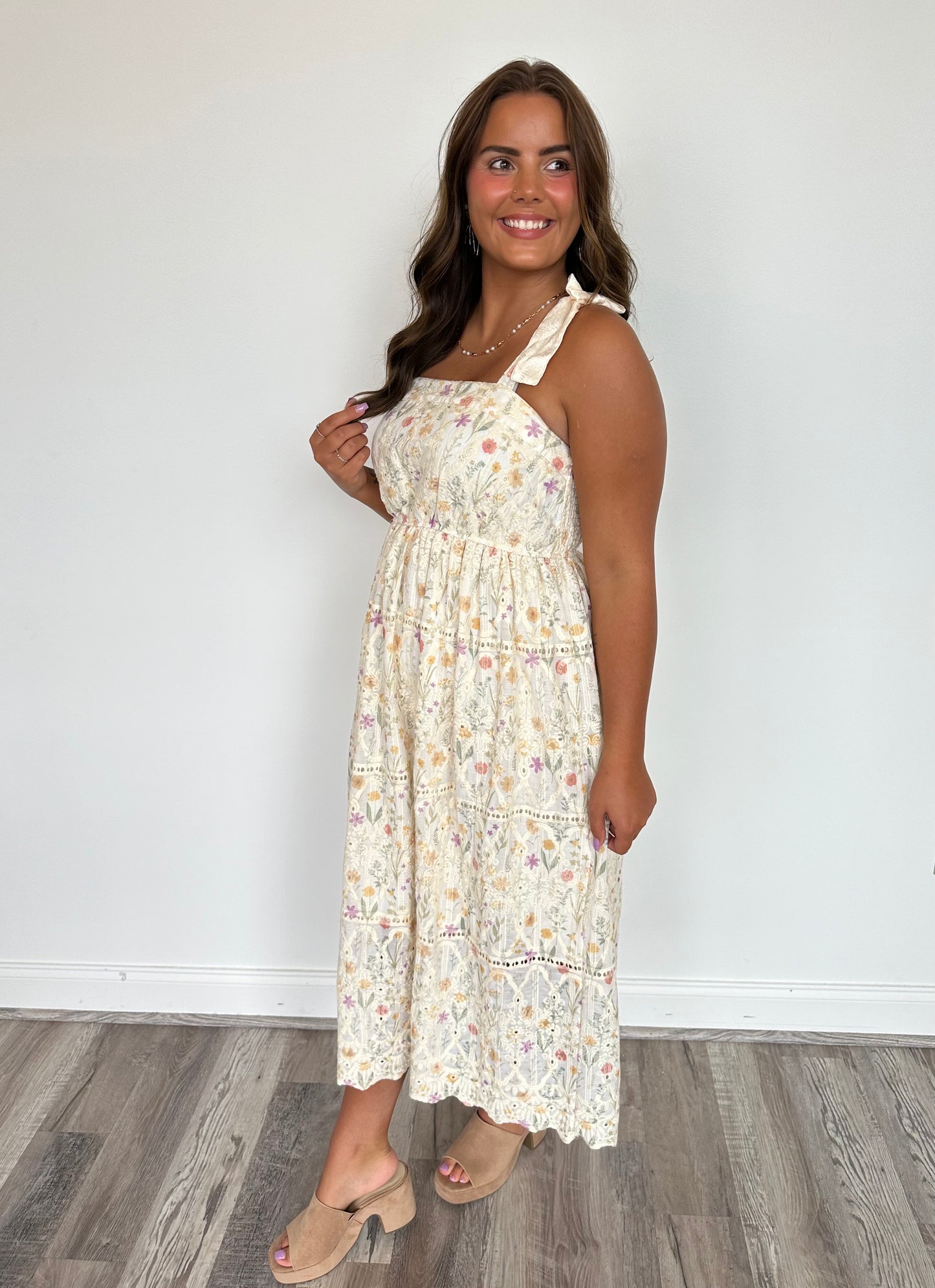 Sweet Floral Embroidered Dress** FINAL SALE**