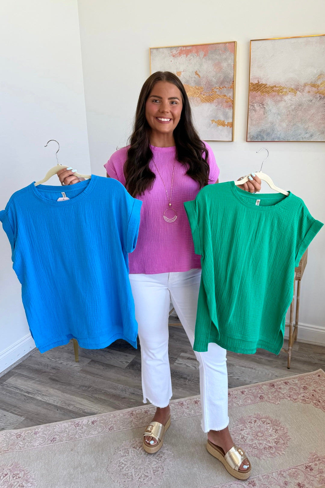 Color Splash Gauze Top