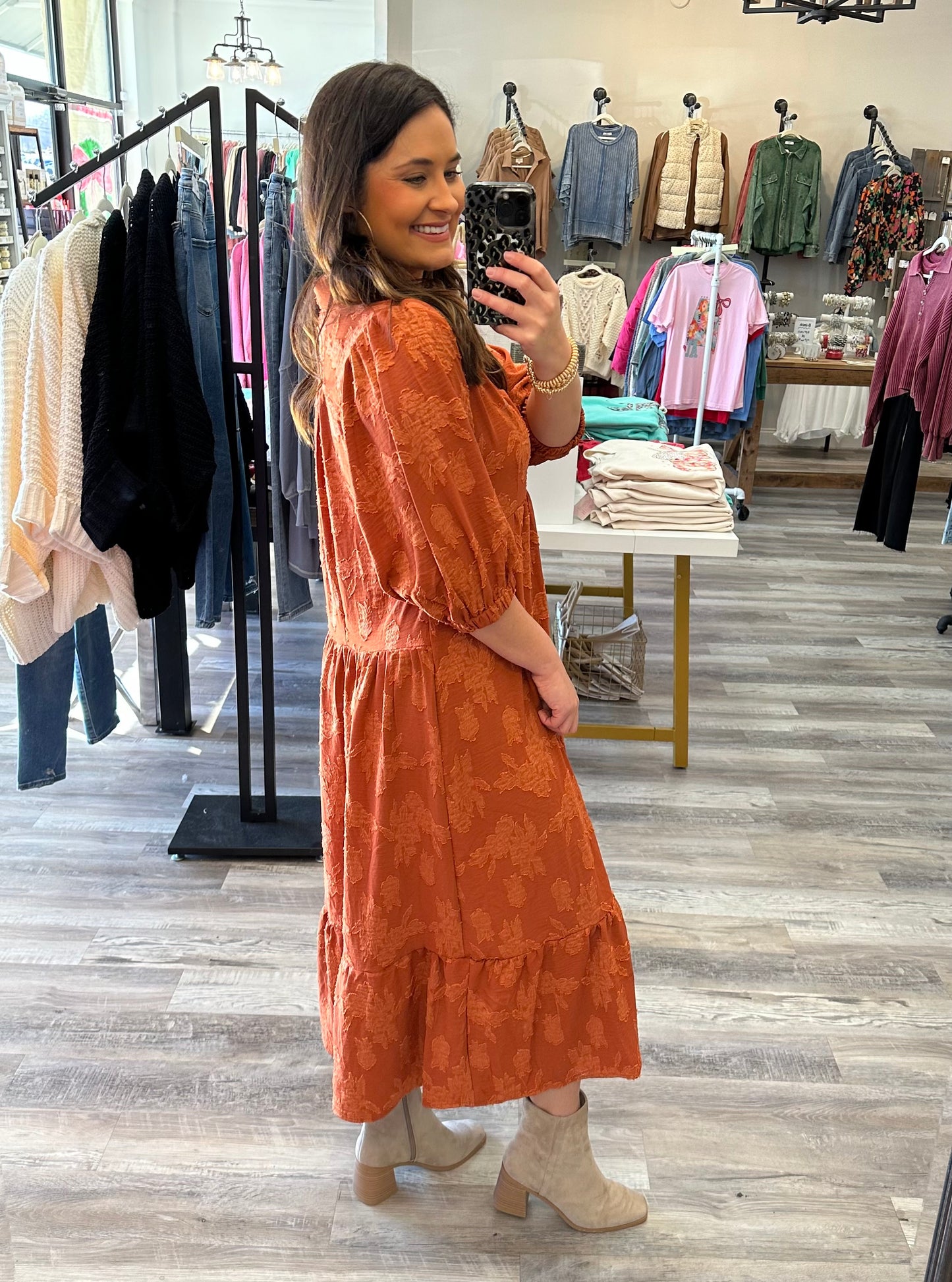 Tuscan Sunsets Midi Dress- FINAL SALE