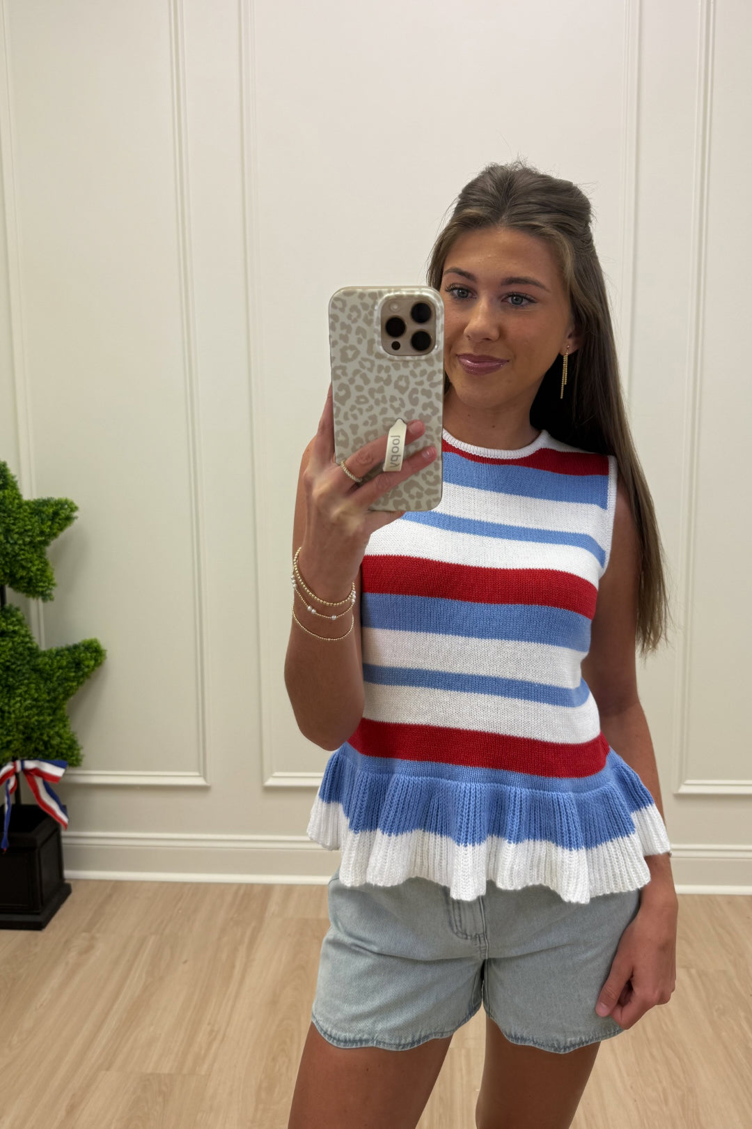 Freedom Stripe Sweater Top