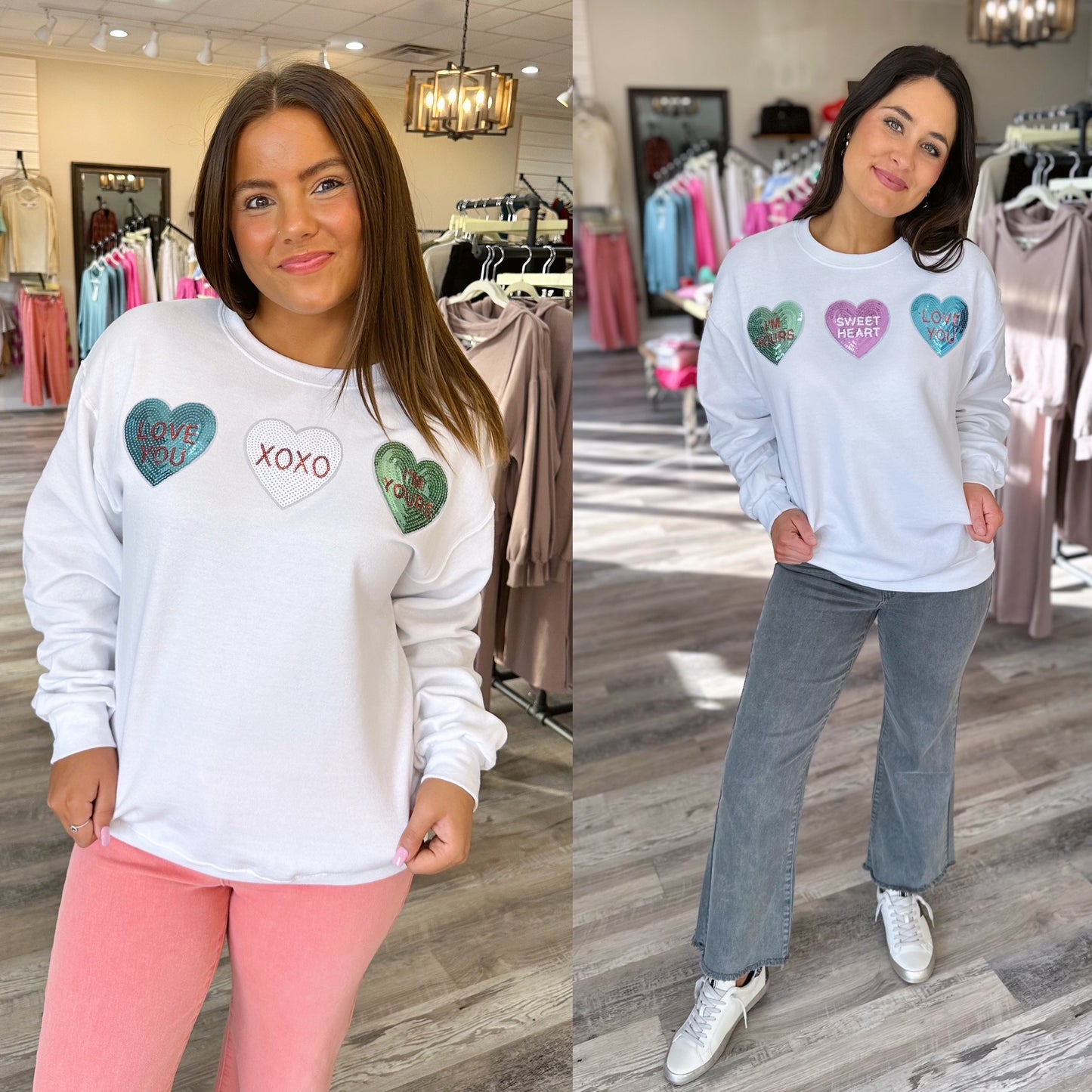 Sparkle Conversation Heart Sweatshirt