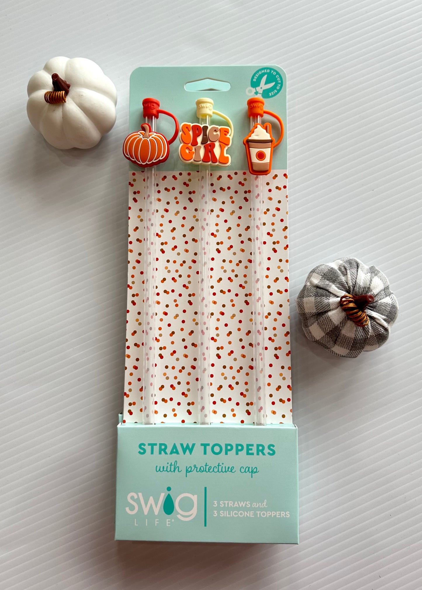 Pumpkin Spice Girl Straw Topper Set **Final Sale**