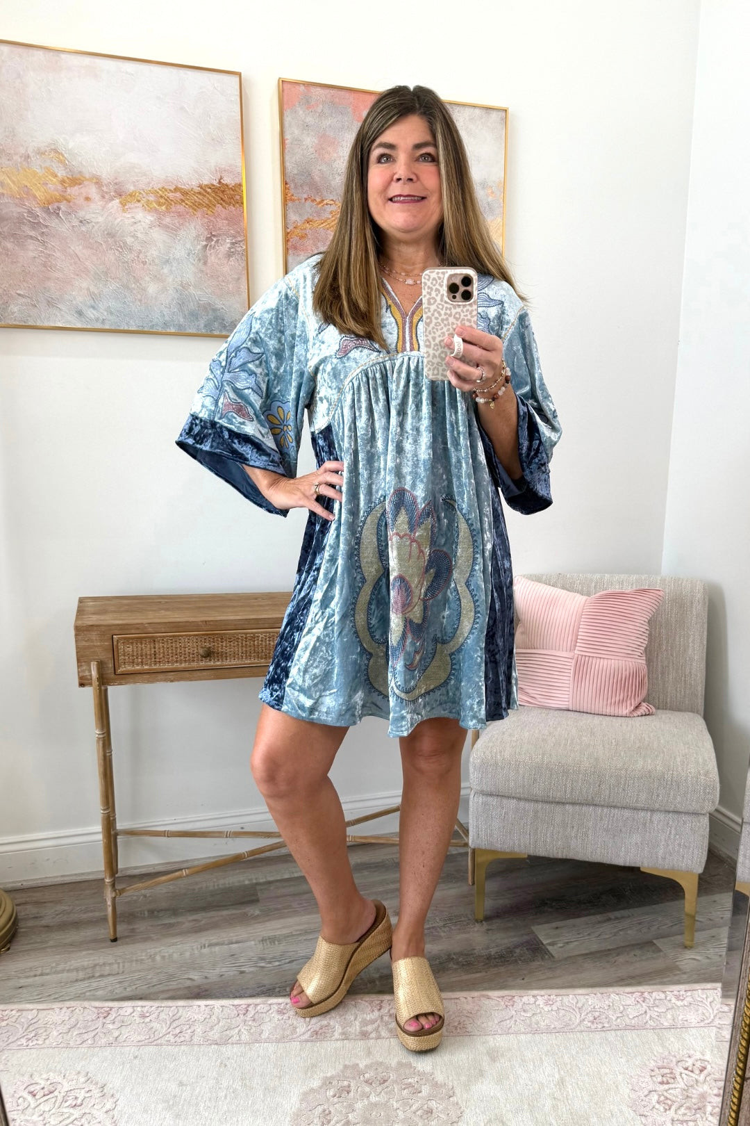Boho Bloom Velvet Dress