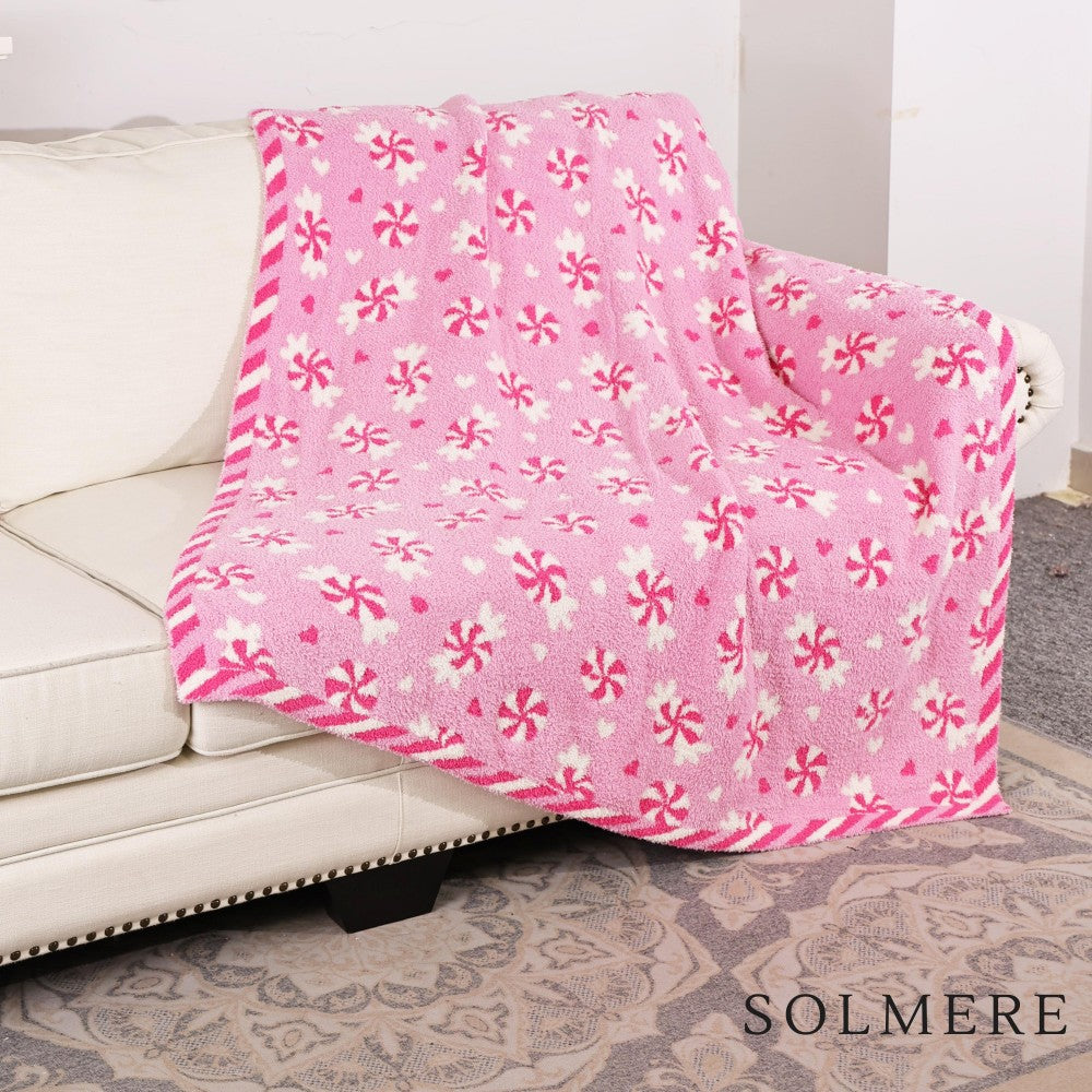 Solmere Pink Swirl Candy Blanket