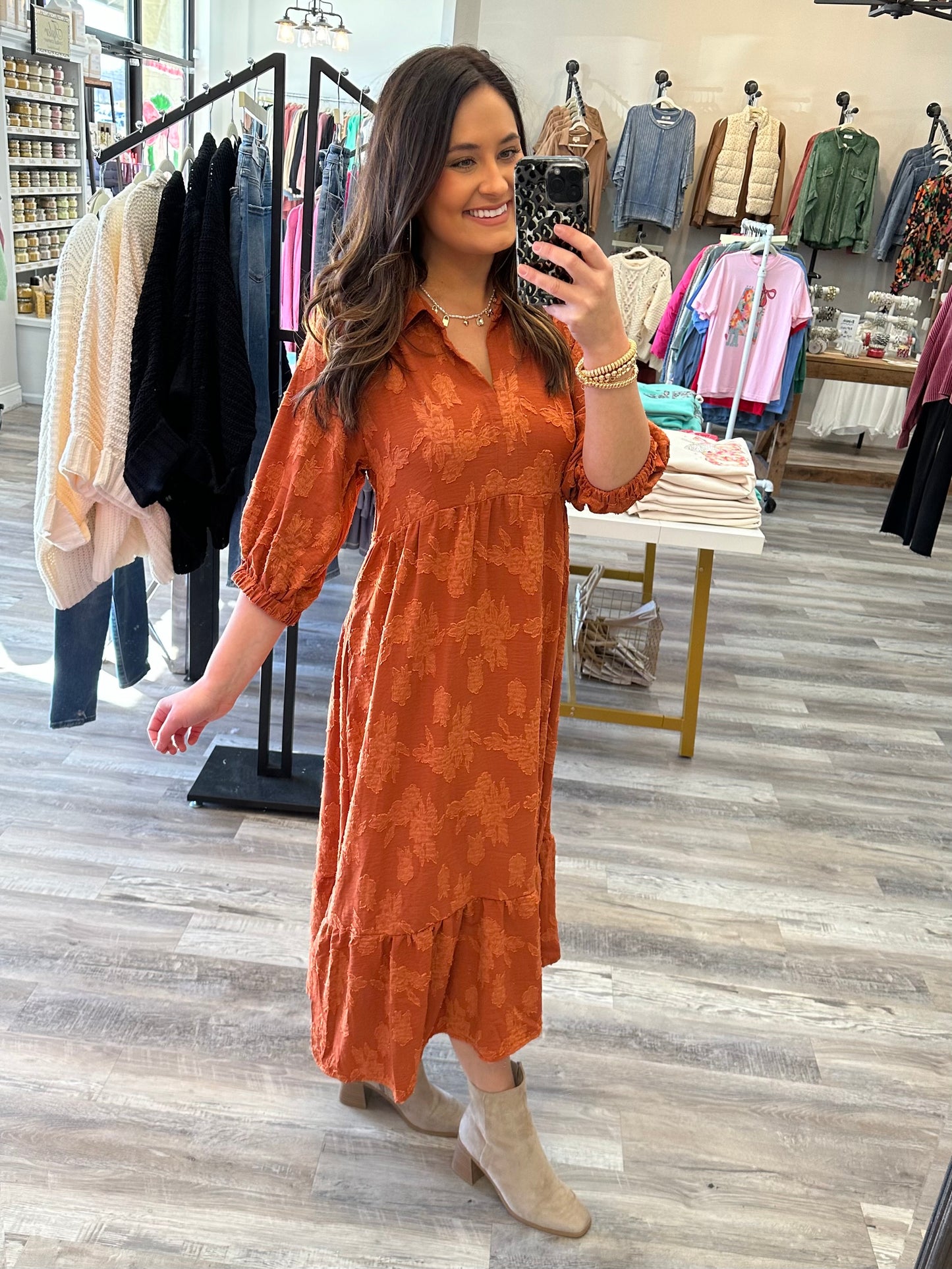 Tuscan Sunsets Midi Dress- FINAL SALE