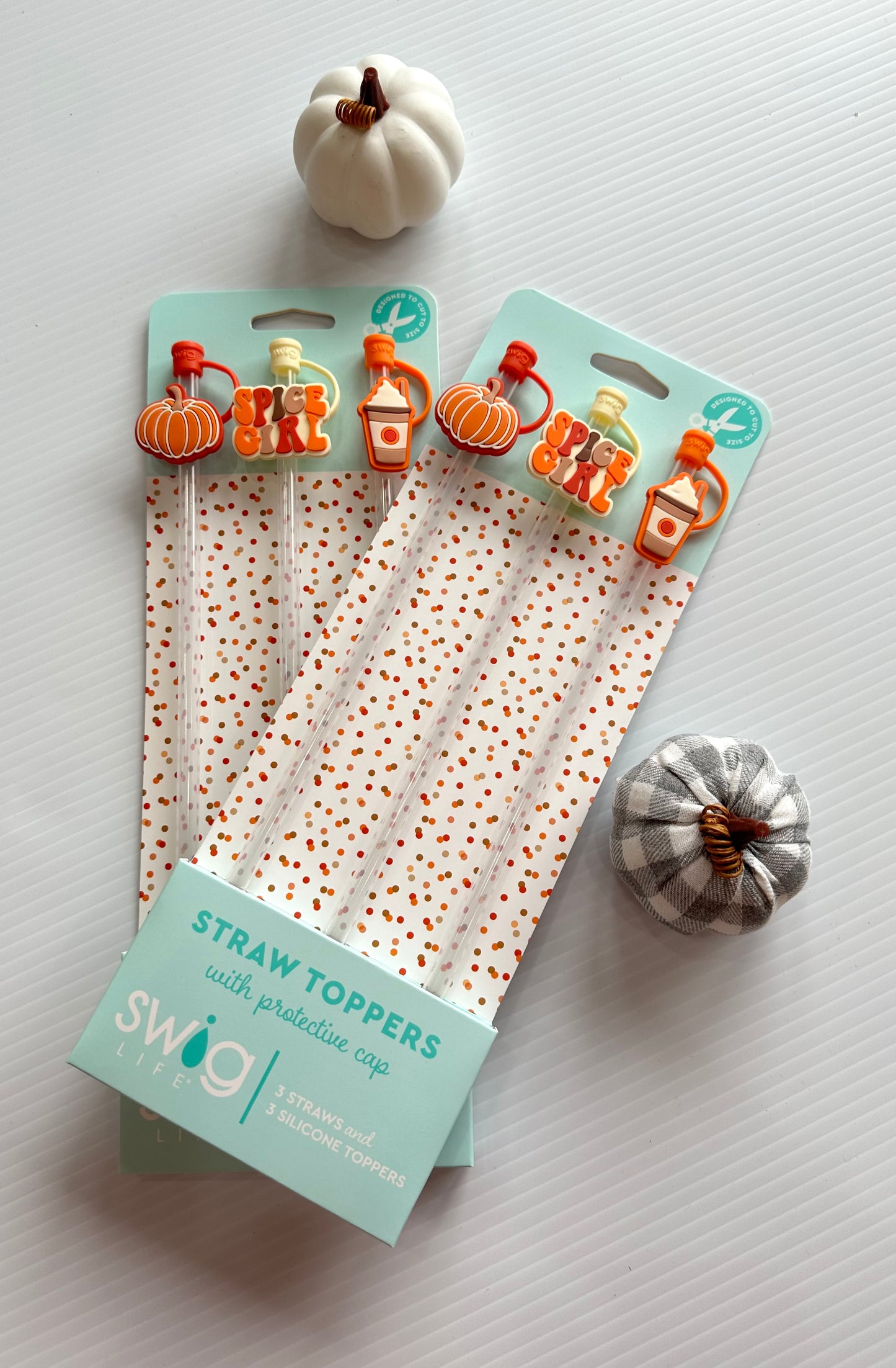 Pumpkin Spice Girl Straw Topper Set **Final Sale**