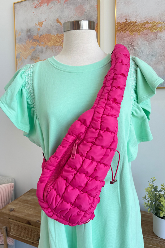 Quilted Puffy Crossbody Sling Bag