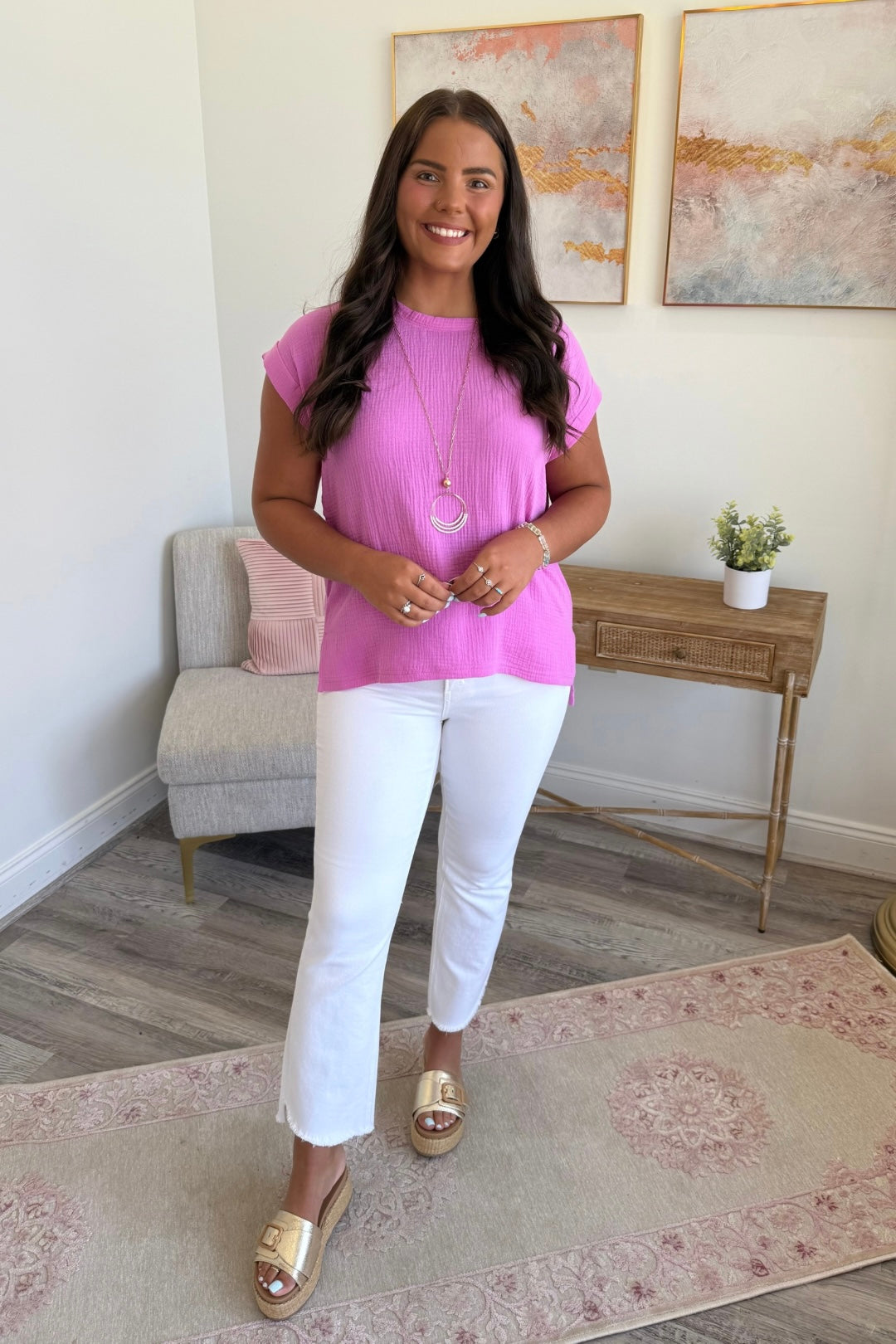 Color Splash Gauze Top