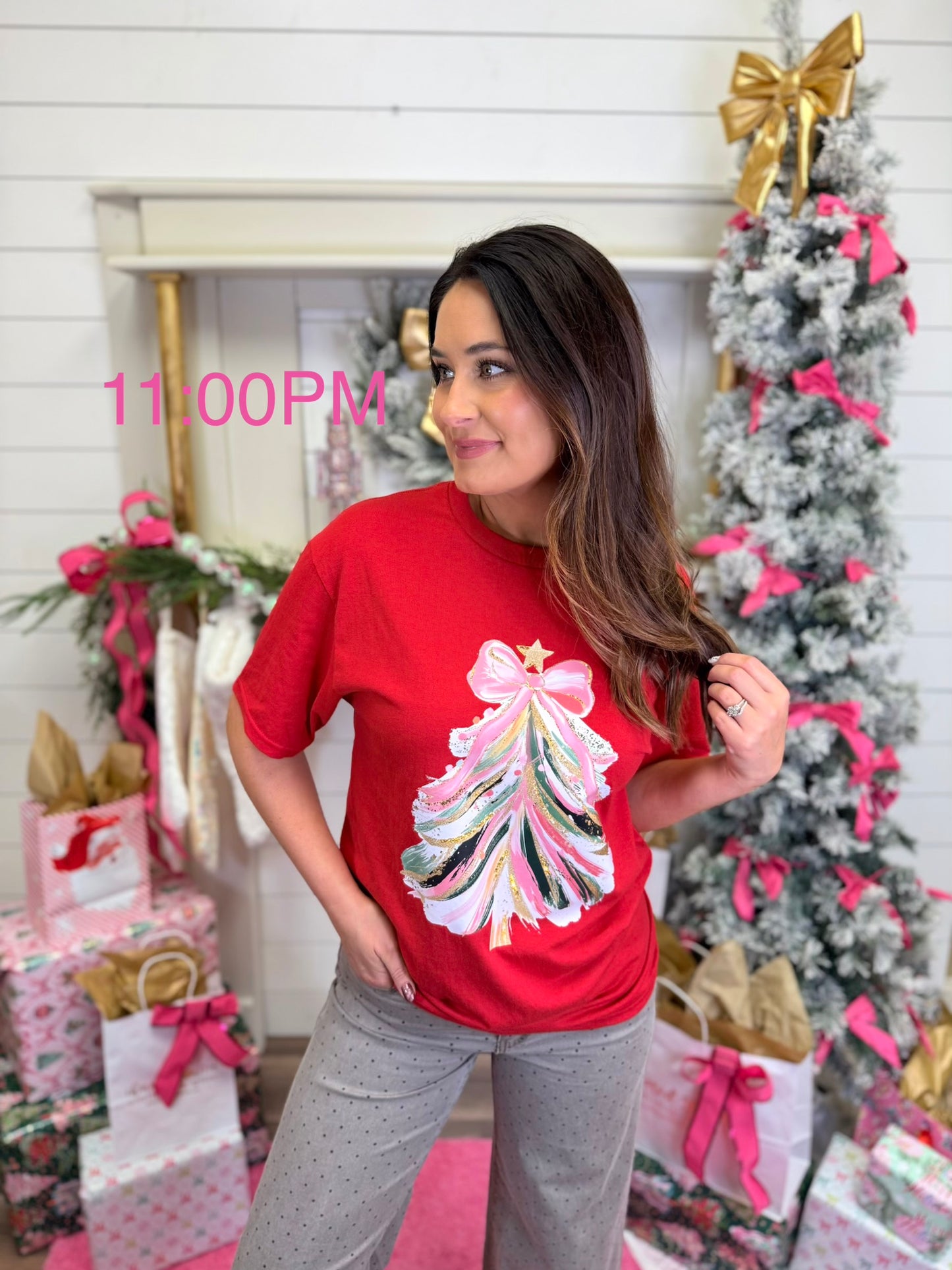 Festive Brushstroke Tree Tee*Doorbuster*FINAL SALE*