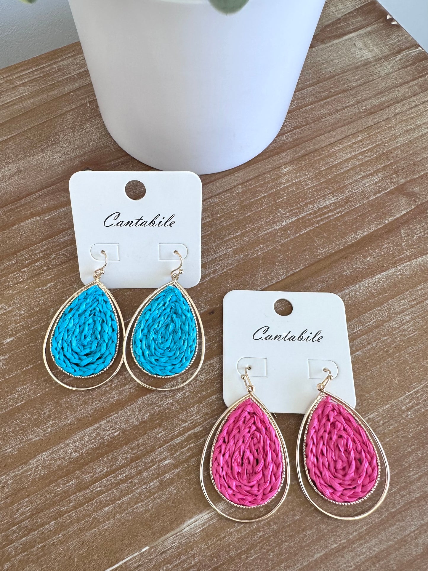 Raffia Color Pop Earrings  **Final Sale**