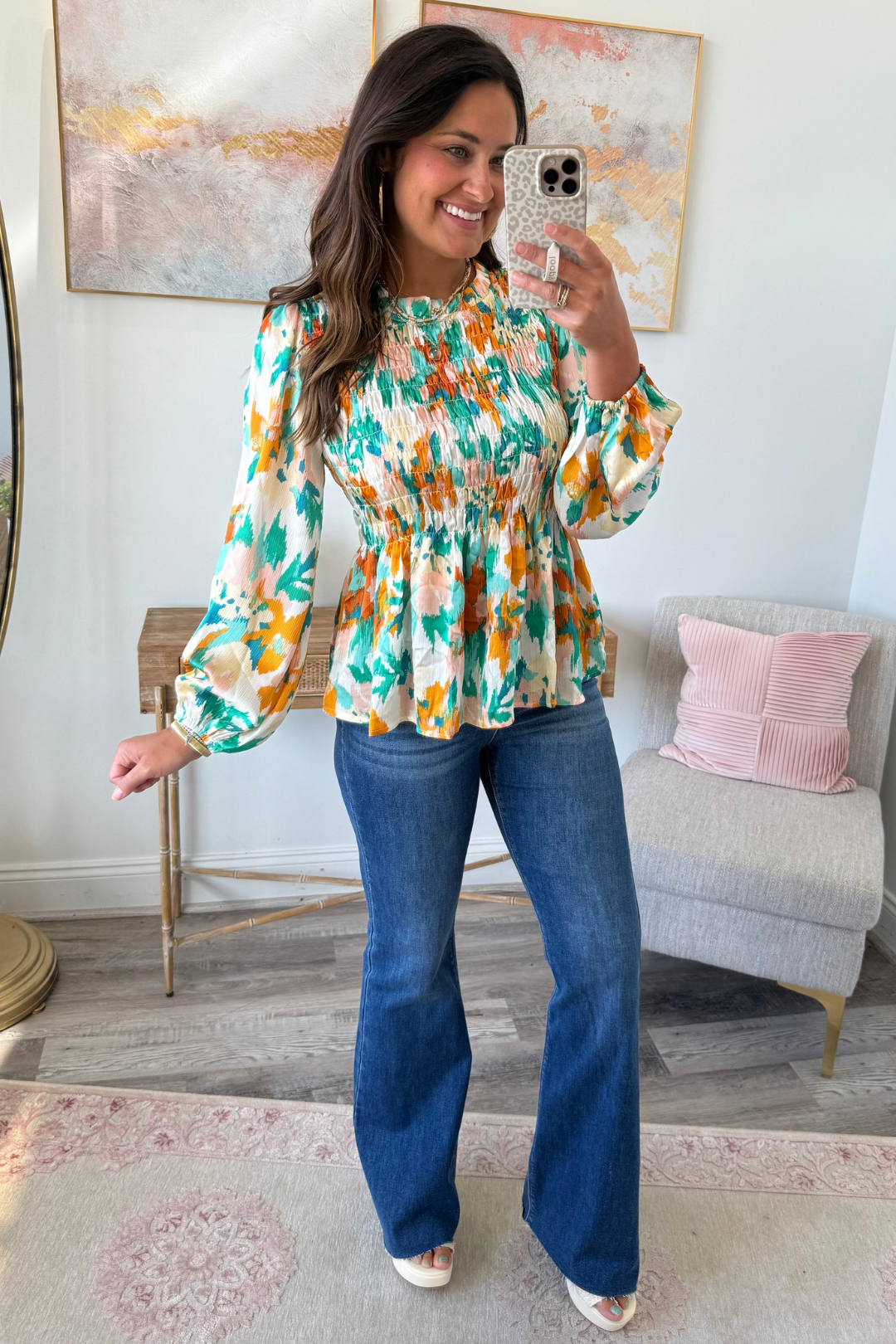 Pattern Play Smocked Top