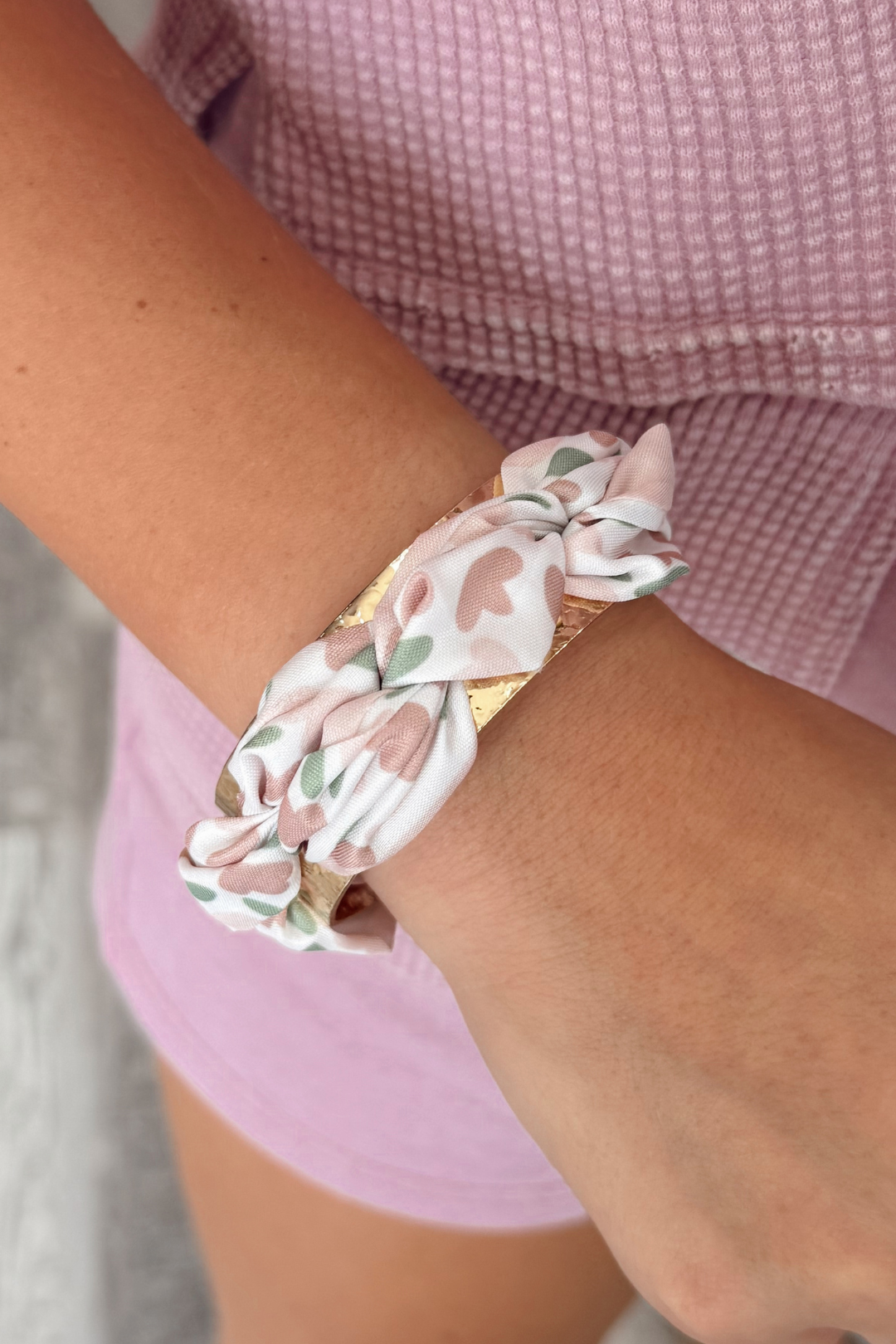 Hammered Bloom Scarf Bracelet