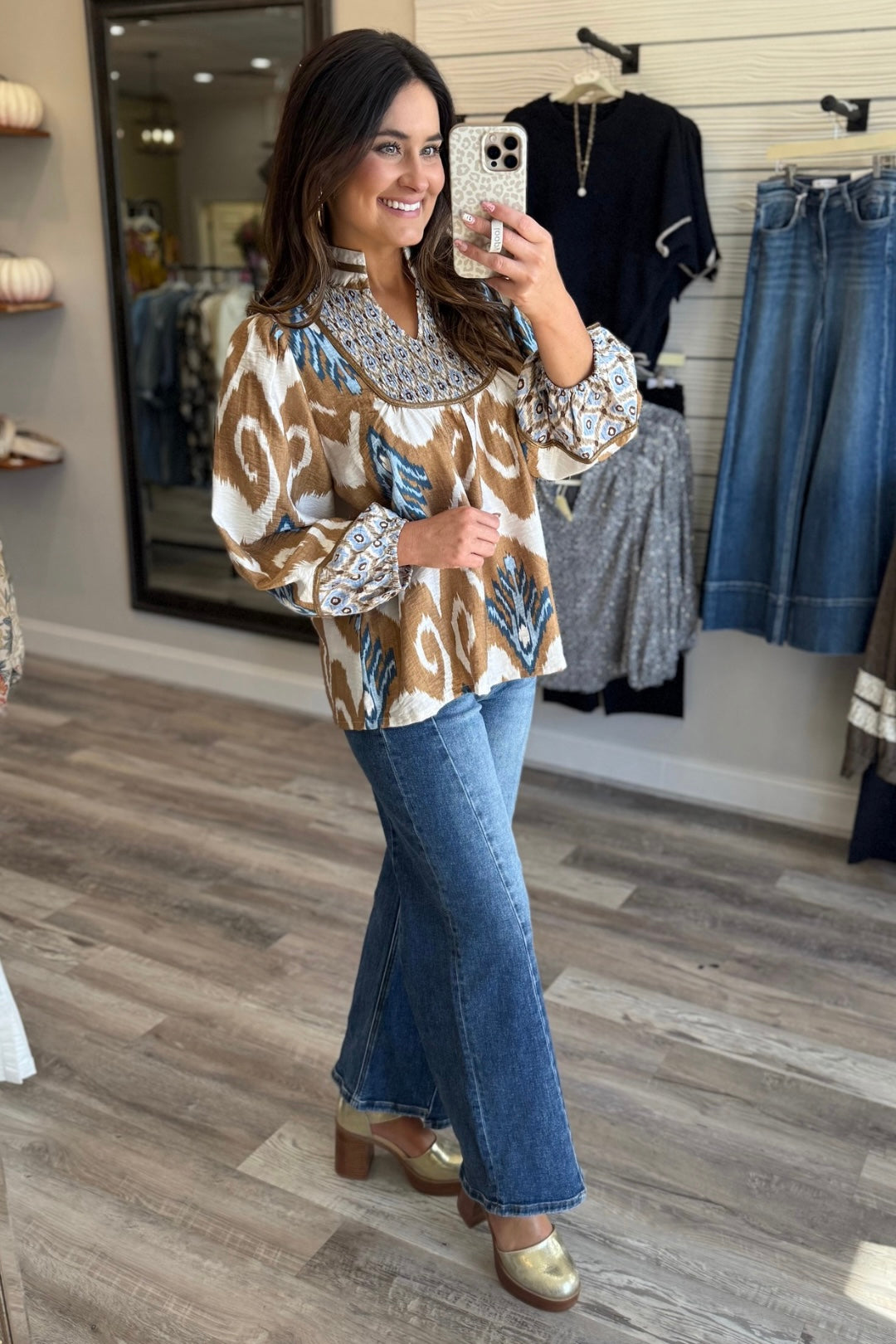 Golden Sky Abstract Top