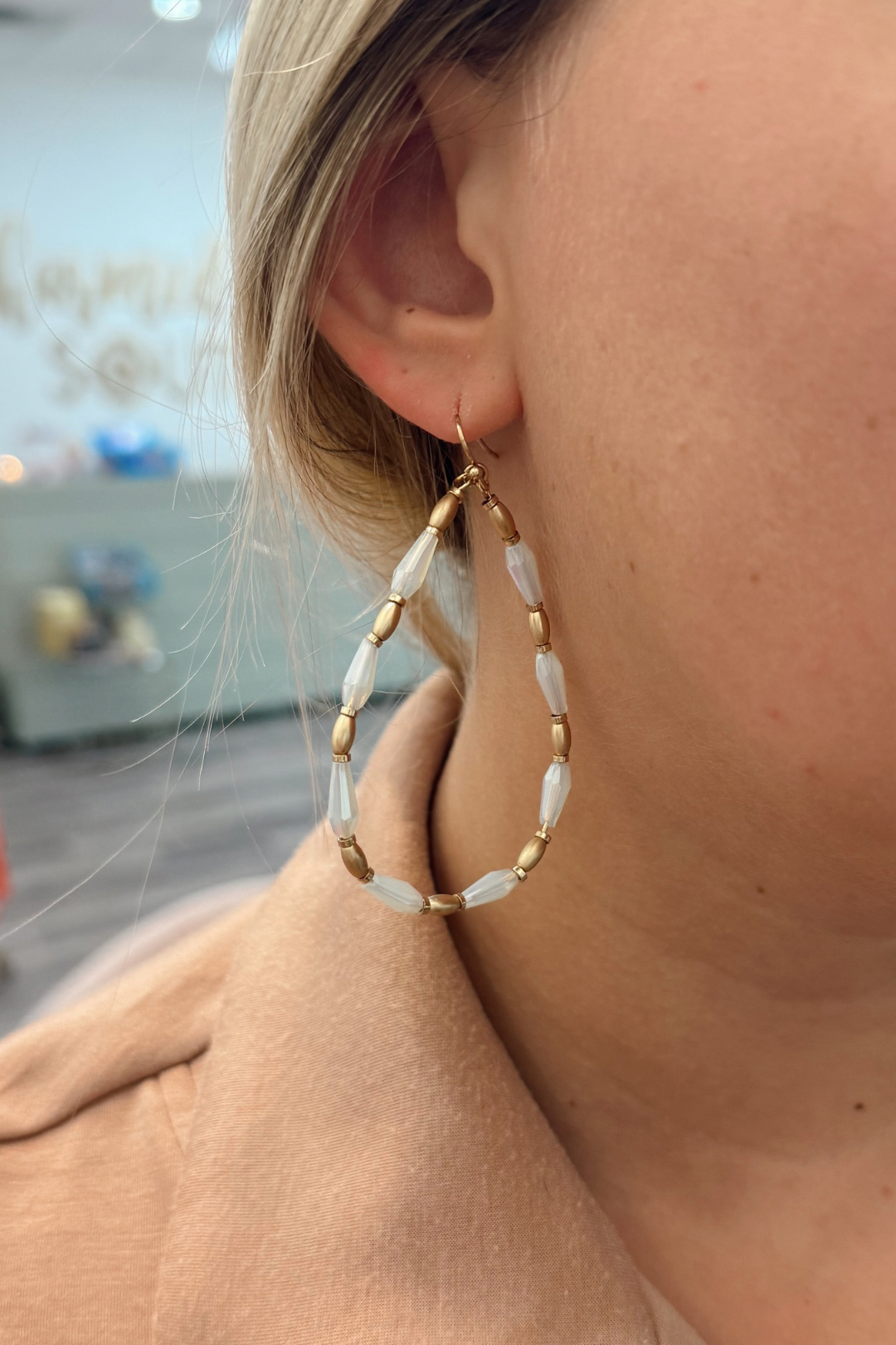 Beaded Glow Teardrop Earrings
