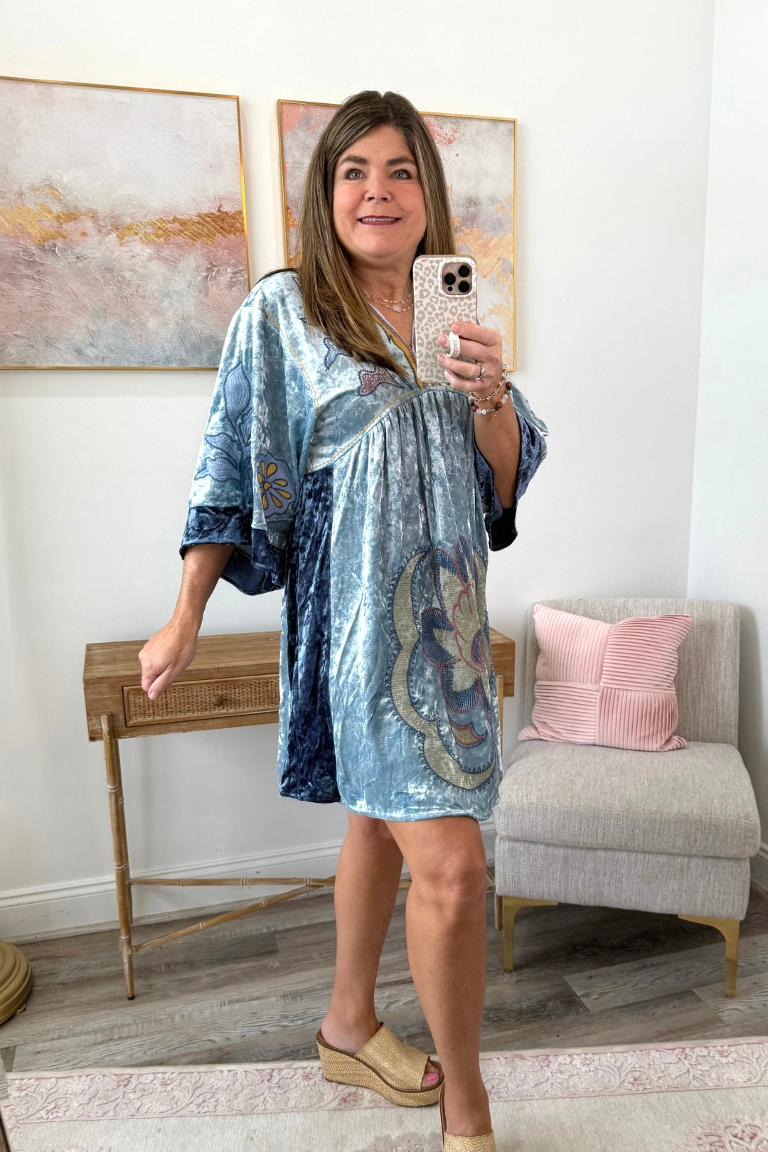 Boho Bloom Velvet Dress