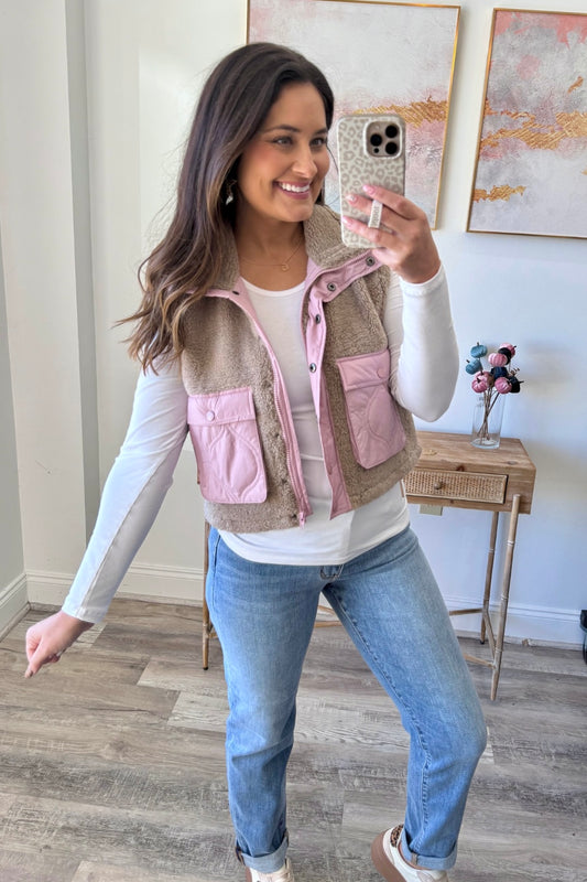 Mocha Blush Plush Vest