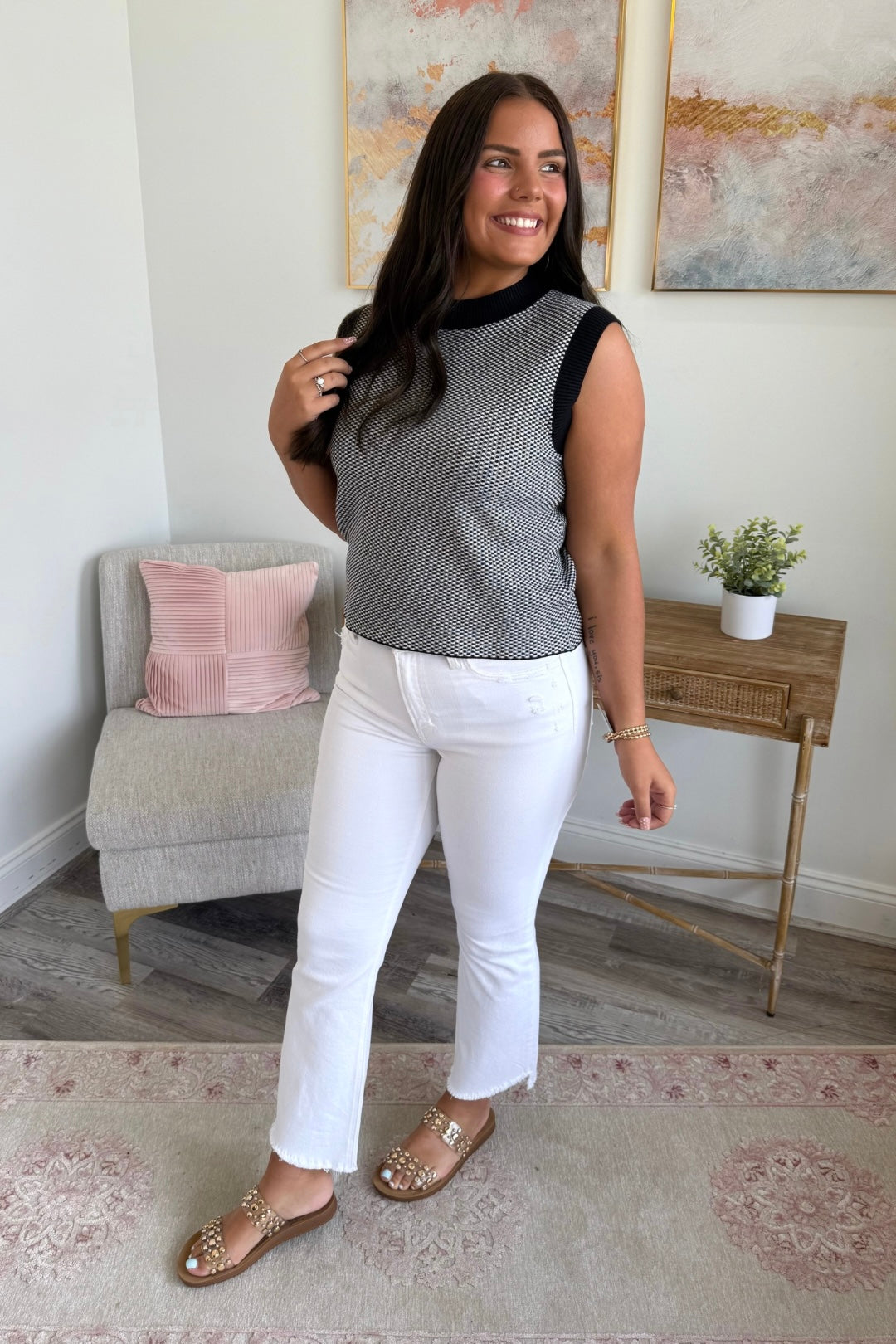 Checkmate Knit Top