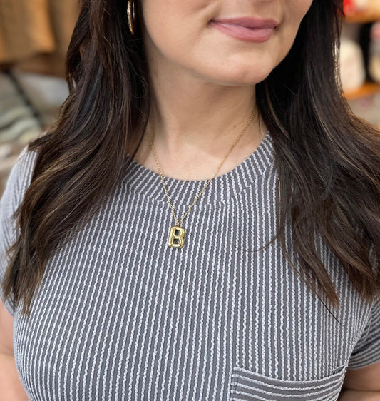 18K Stainless Steel Initial Necklace  **Final Sale**