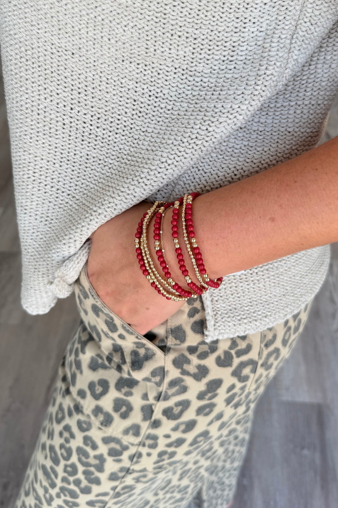 Crimson Rush Bracelet Stack