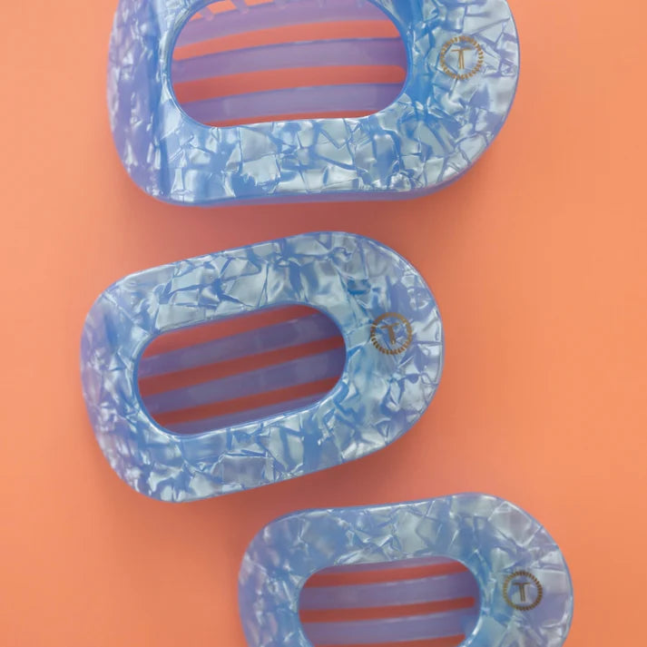 Teleties Blue Lagoon Flat Round Hair Clip