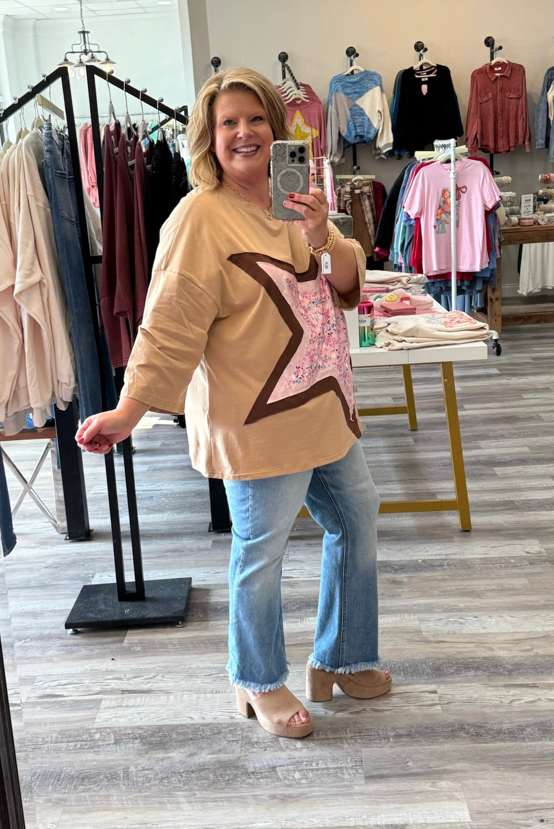Floral Star Patchwork Top- FINAL SALE