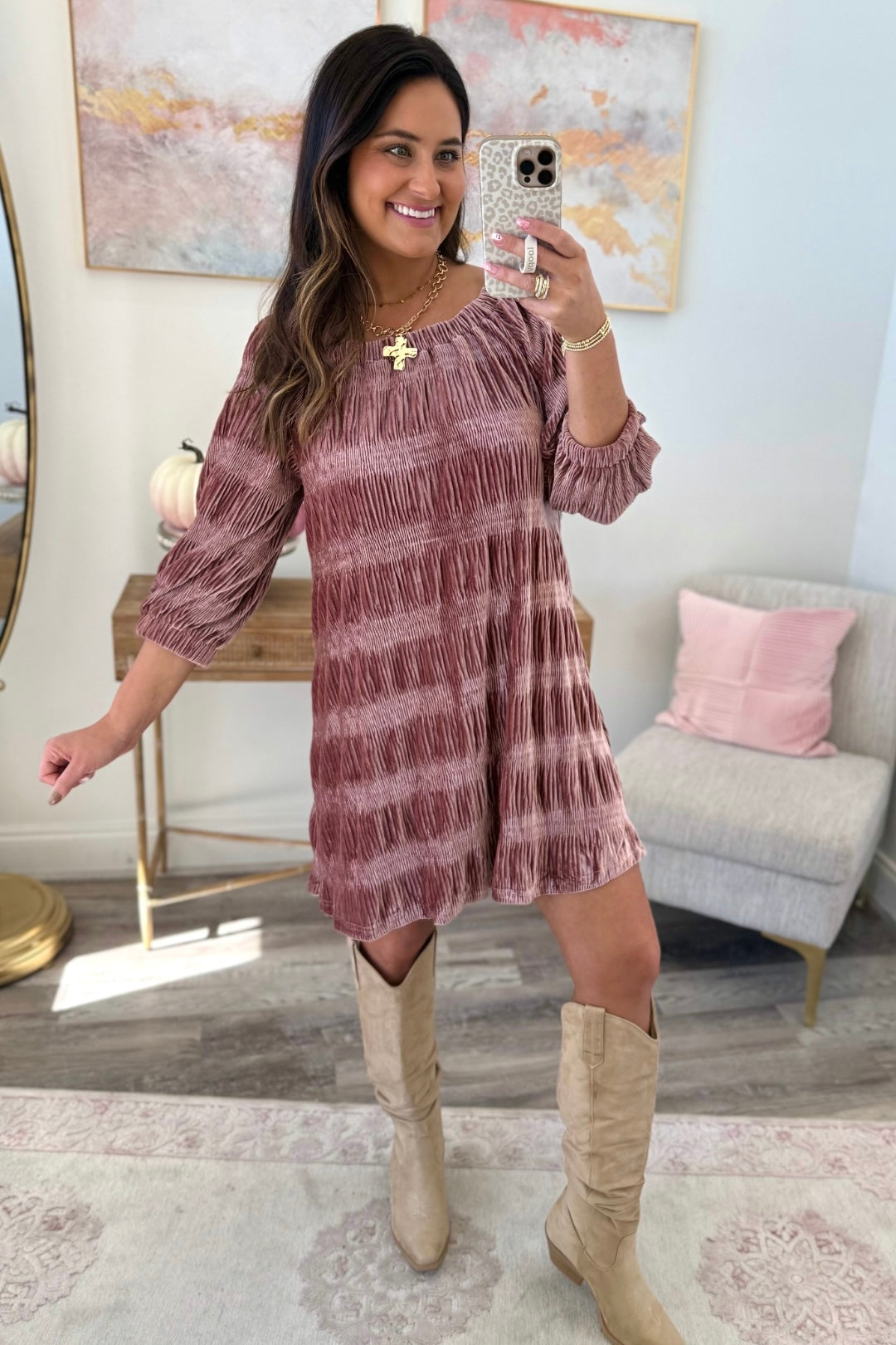 Blushing Belle Velvet Dress **Final Sale**Online Only**