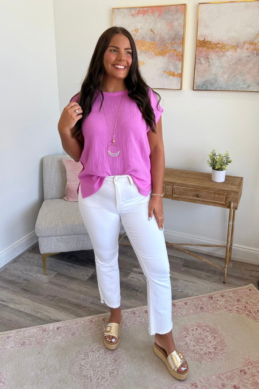 Color Splash Gauze Top
